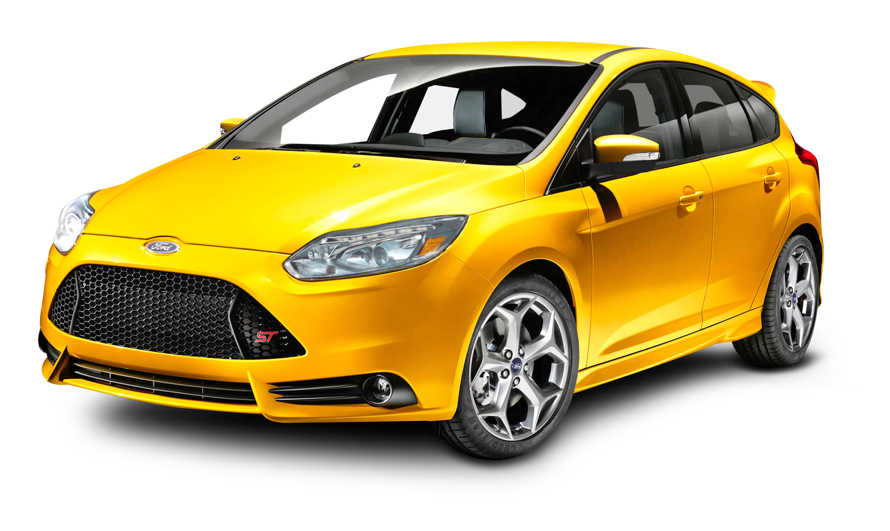 Ford Focus Yellow Car PNG Image
