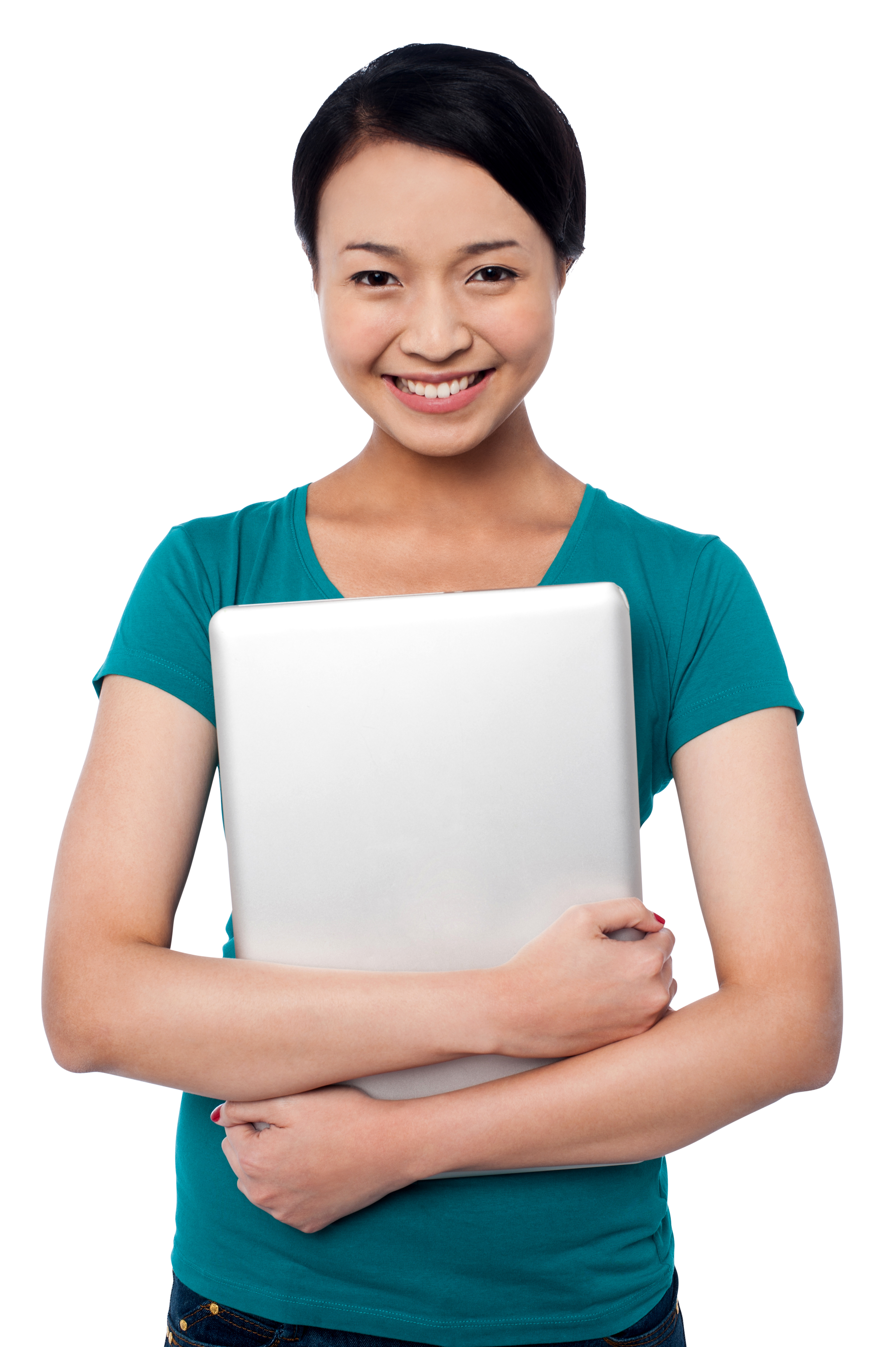 Girl With Laptop PNG Image