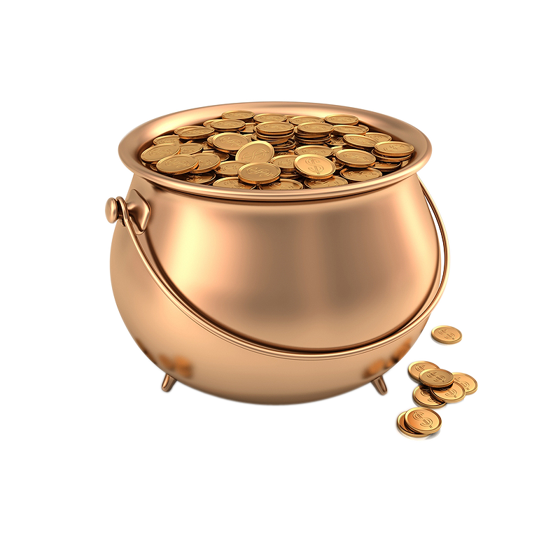 Gold Coins In Pot PNG Image