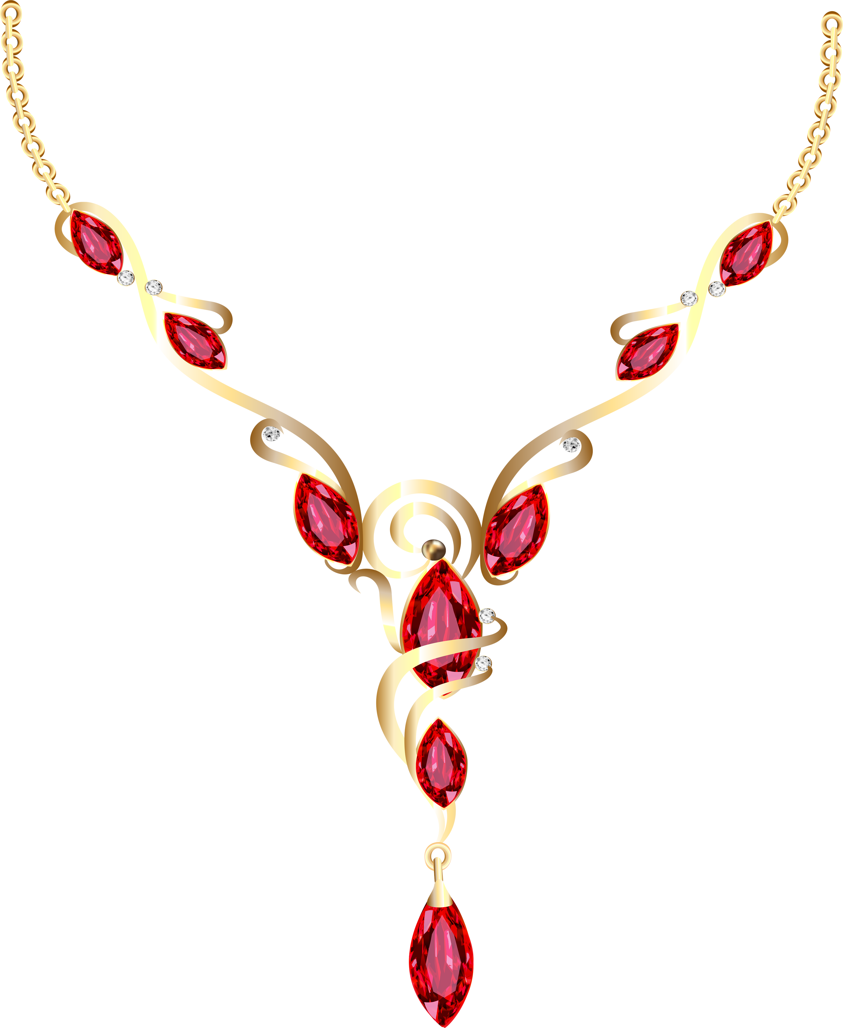 Gold Diamond Necklace PNG Image