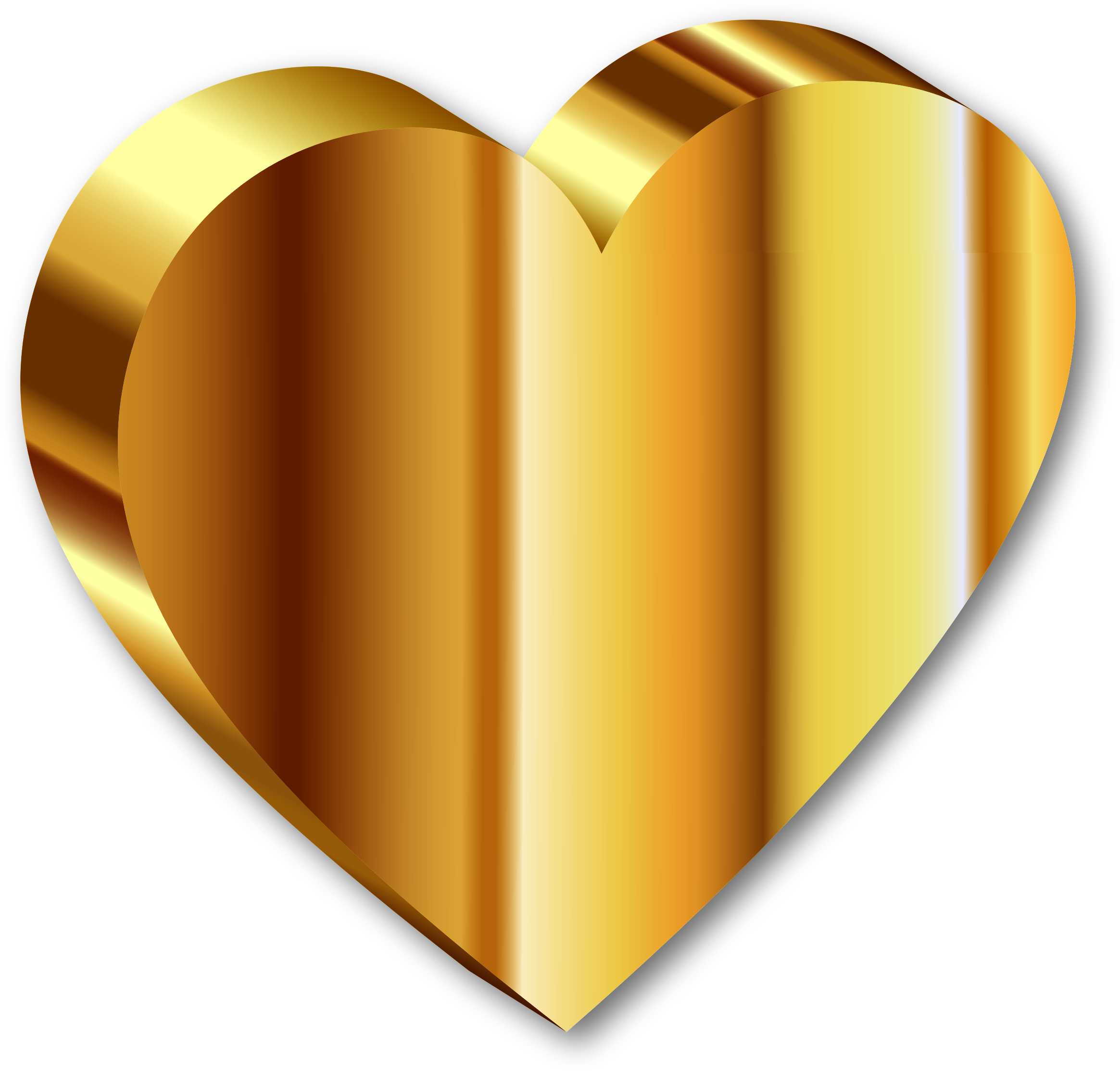 Gold Heart PNG Image
