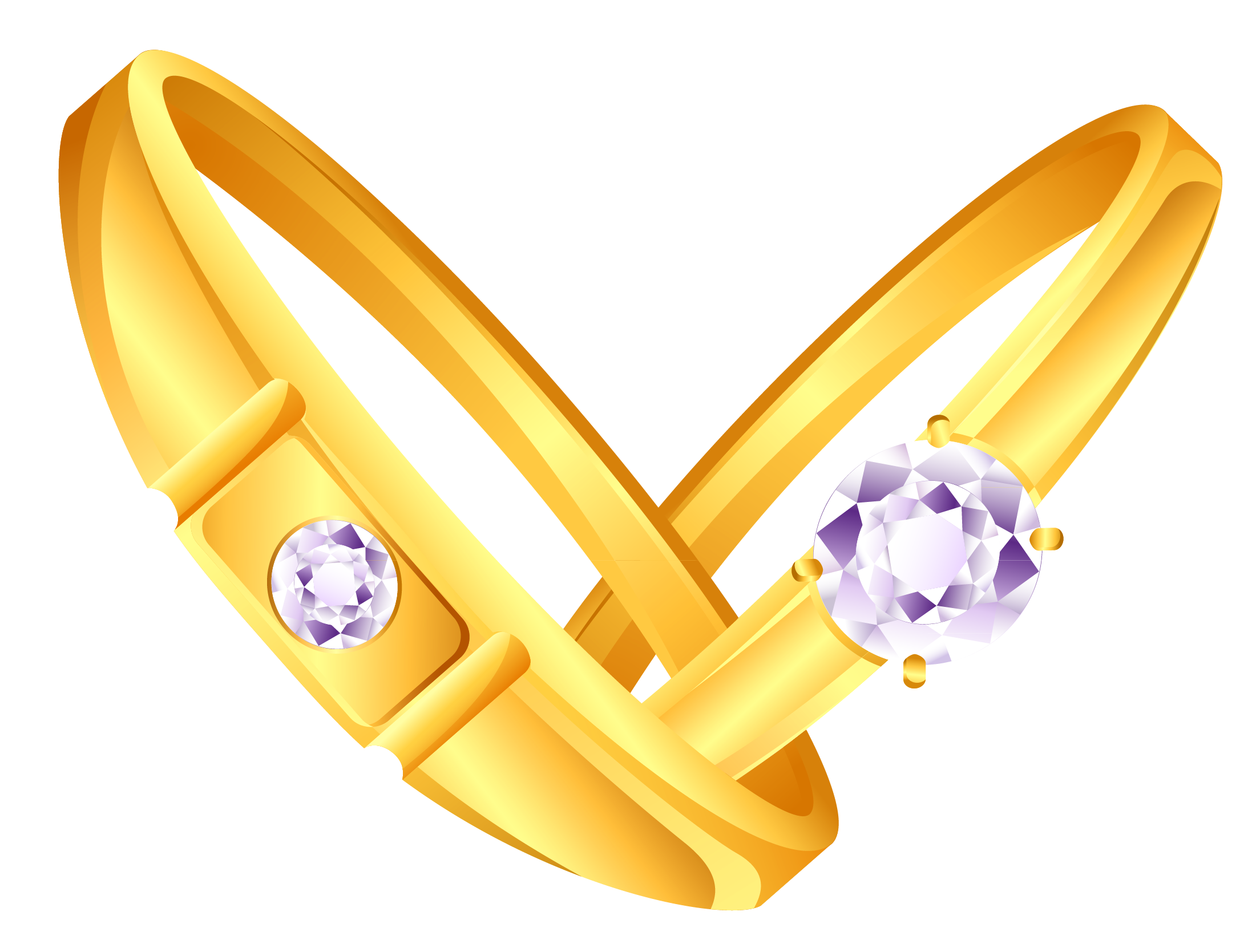 Gold Ring With Diamond PNG Image