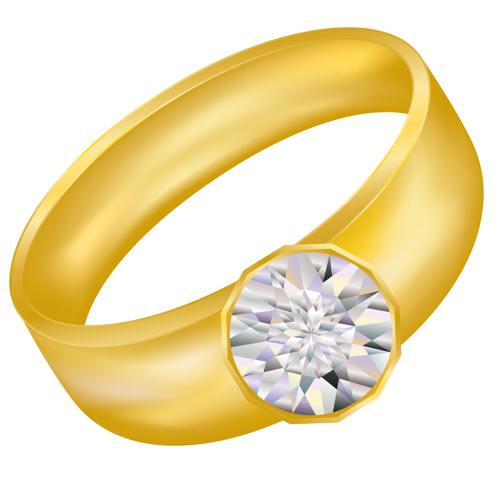 Gold Ring With Diamond PNG Image