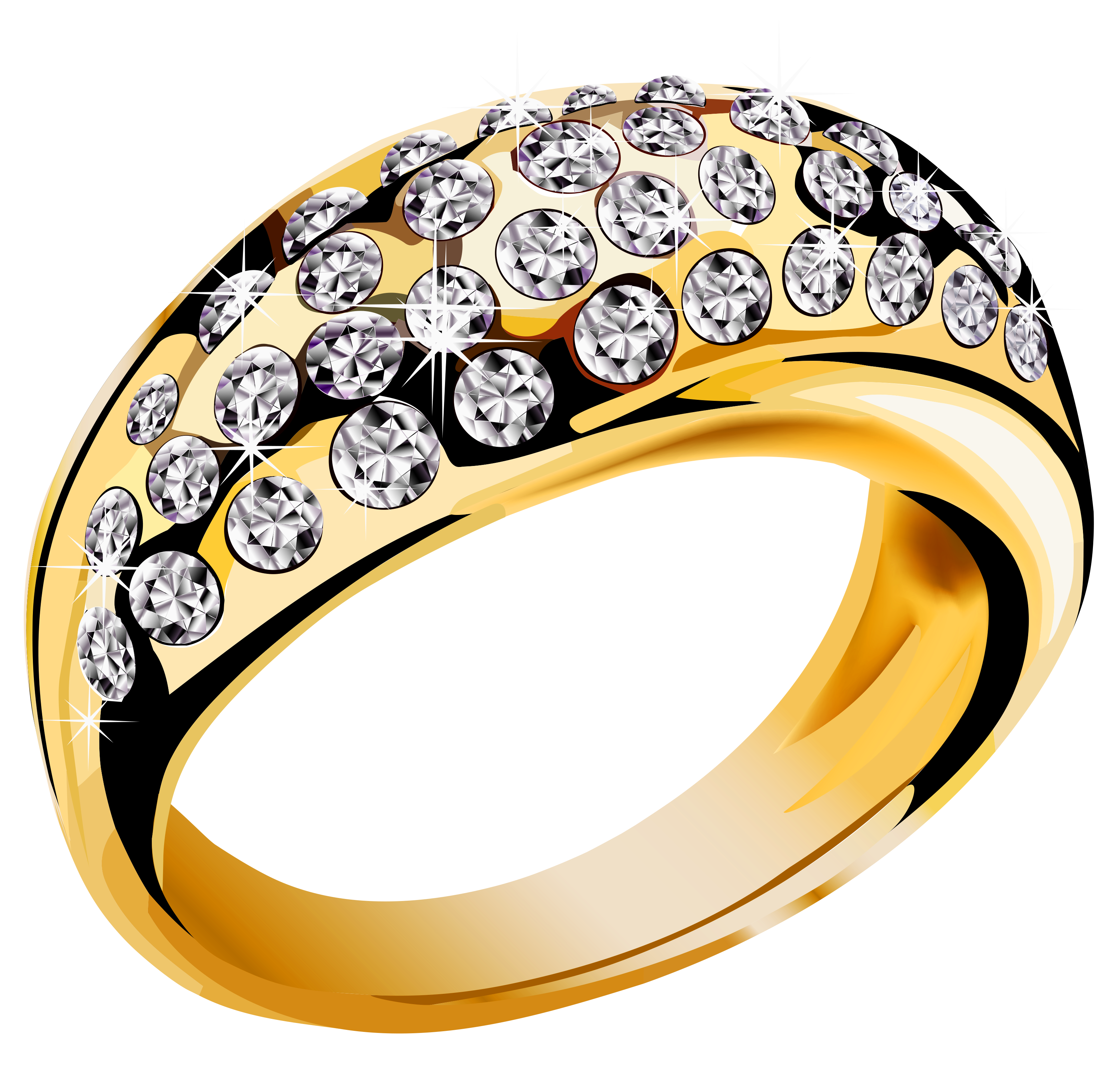 Gold Ring  With Diamonds PNG Image  PurePNG Free 