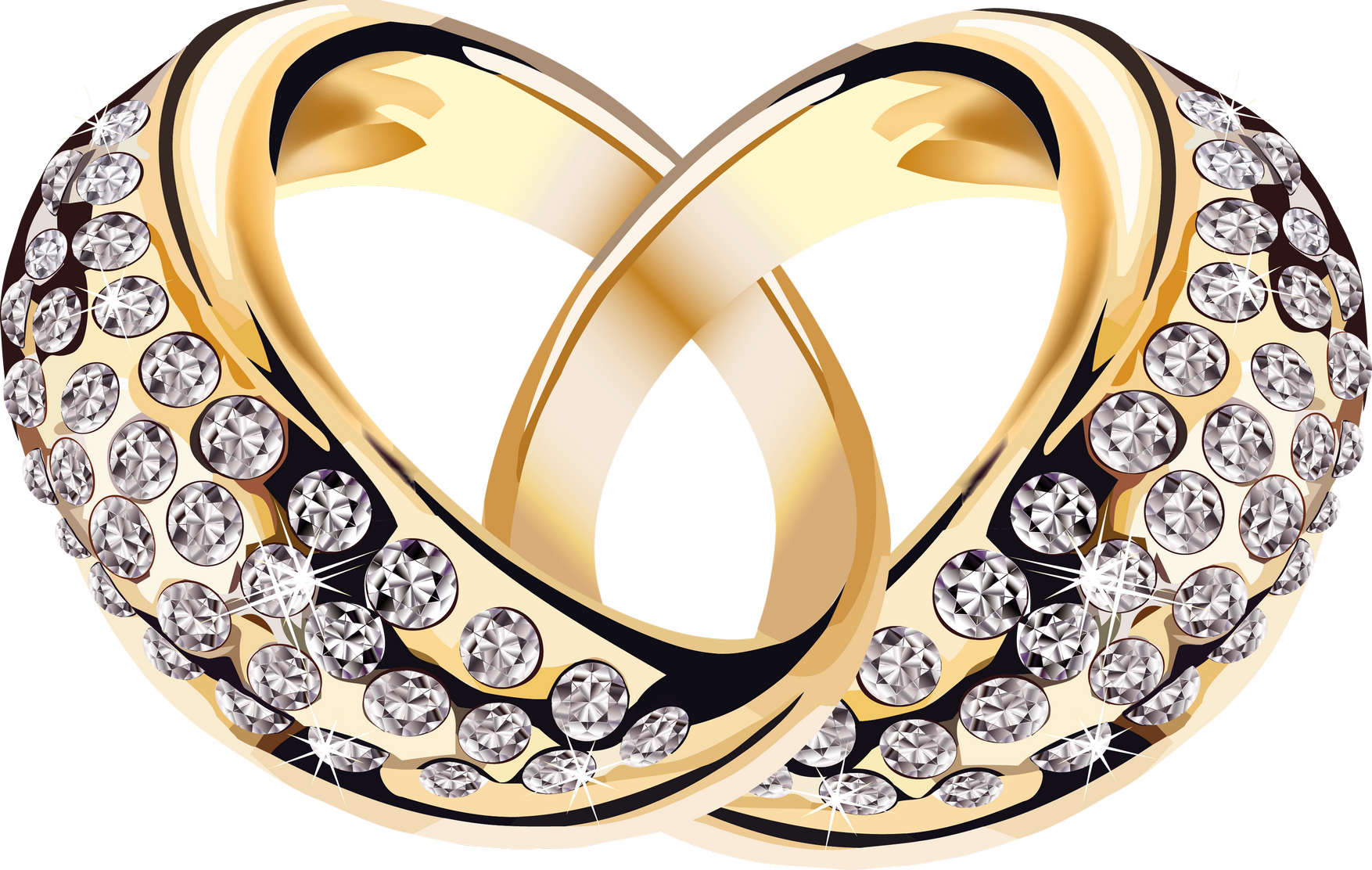 Gold Ring With Diamonds PNG Image