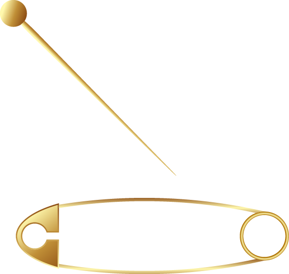 Golden Brooch  Pin  Safety Pin's PNG Image