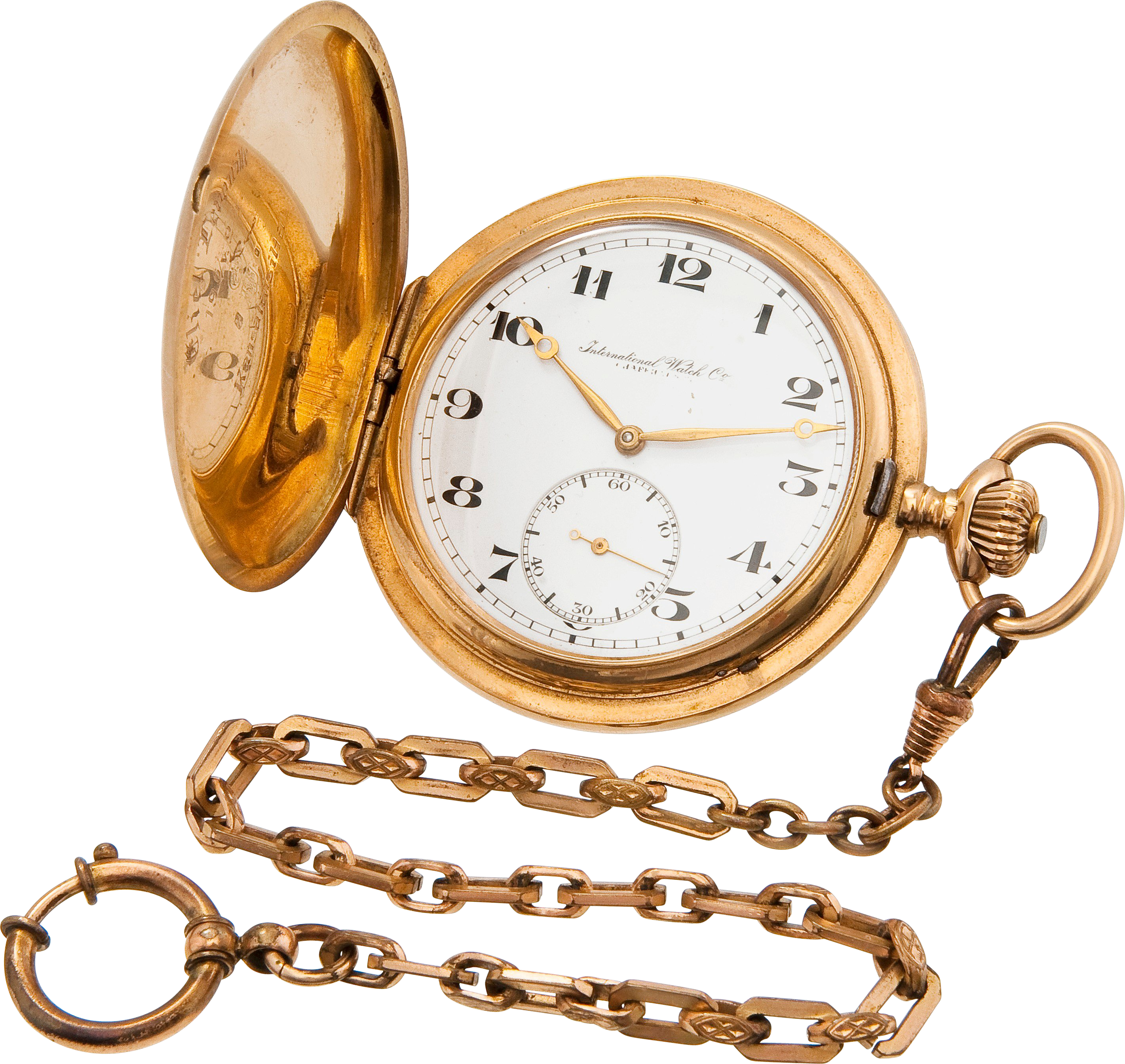 Golden Chain Stop Watch PNG Image