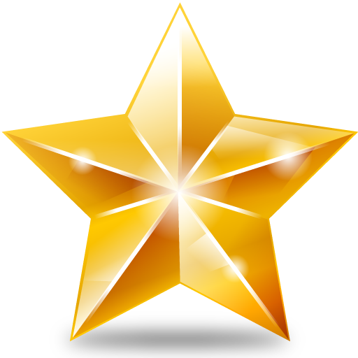 Sparkling Golden Star PNG Image
