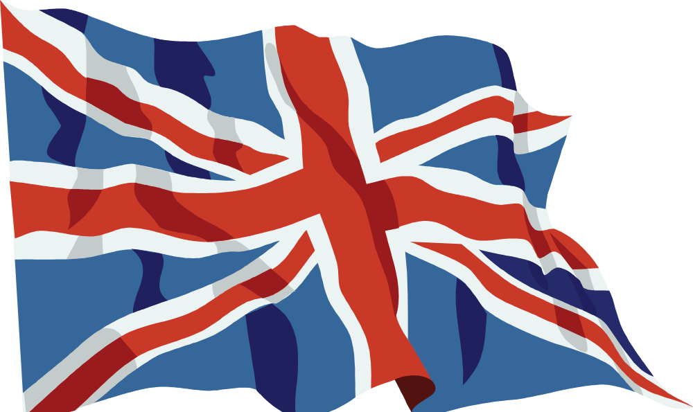 Флаг великобритании на синем фоне со звездами
