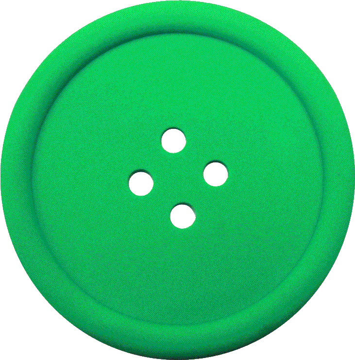 Greeen Sewing Button With 4 Hole PNG Image