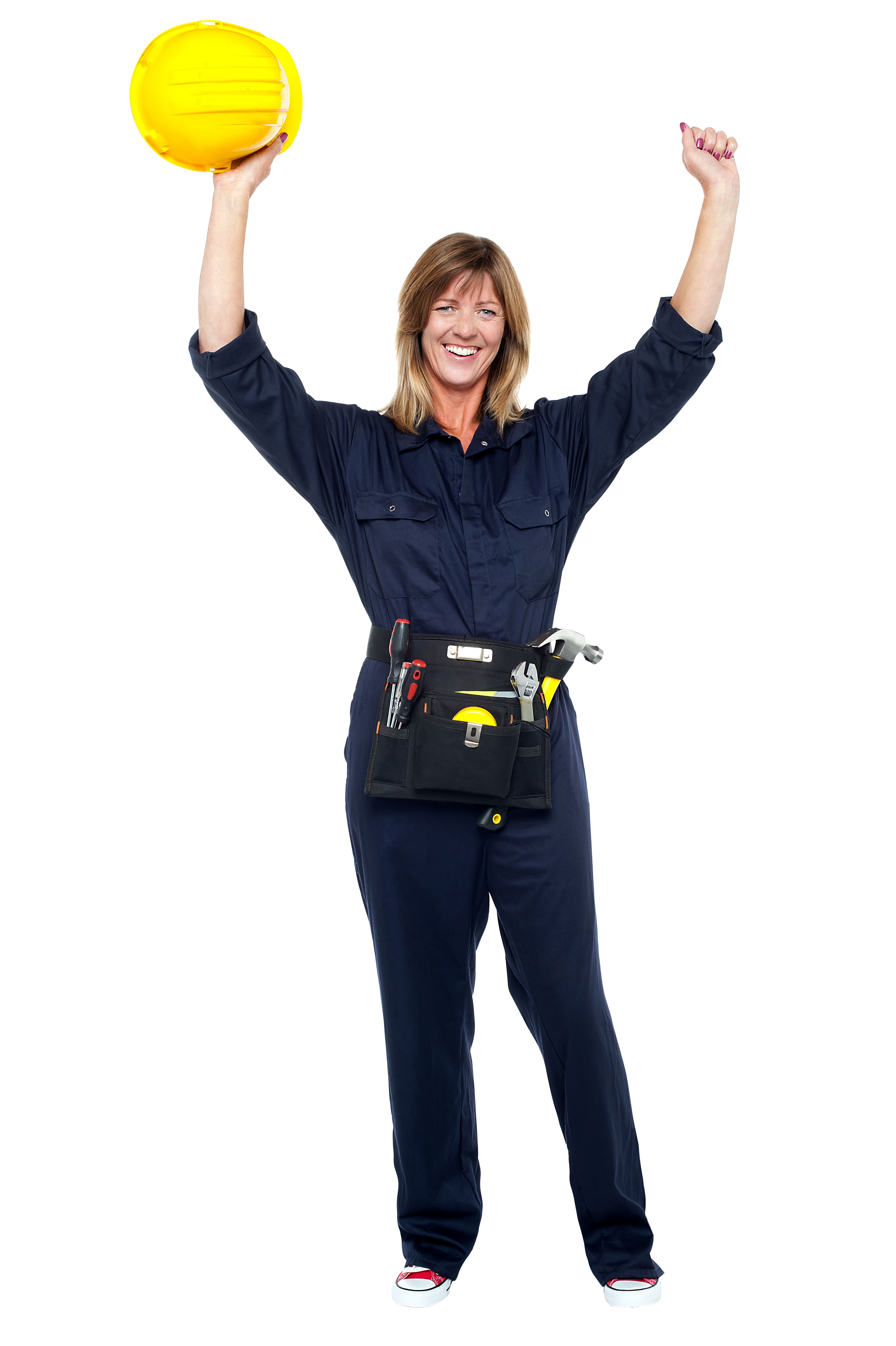 Happy and Equipped worker PNG Image