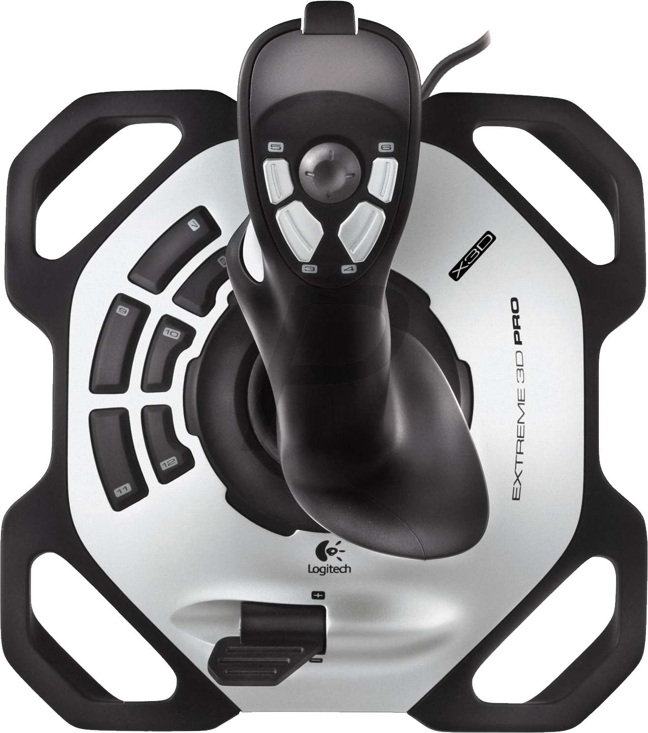 Black and Silver Joystick Topview PNG Image