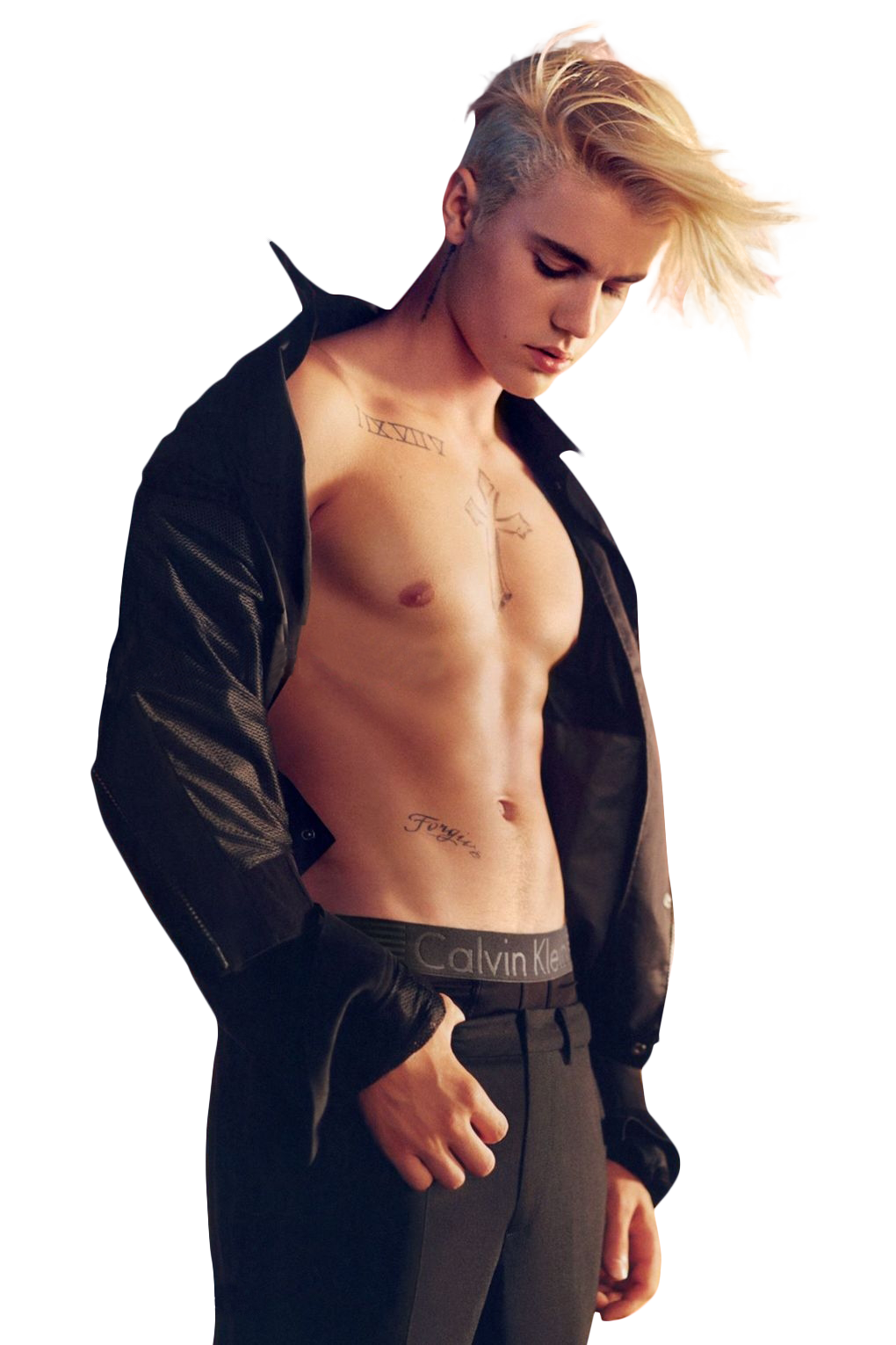 Justin Bieber and Calvin Klein PNG Image