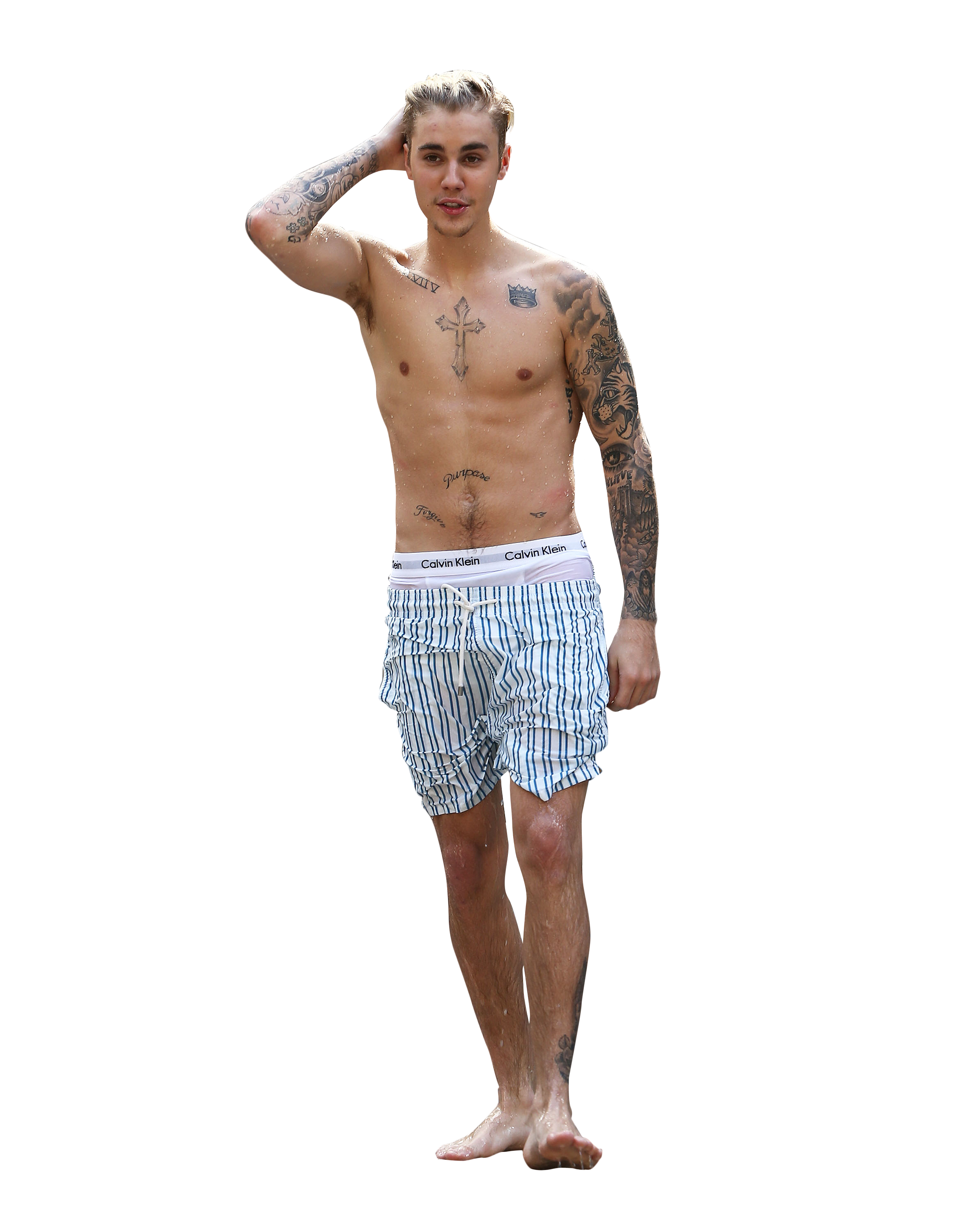 Justin Bieber in Underpants PNG Image