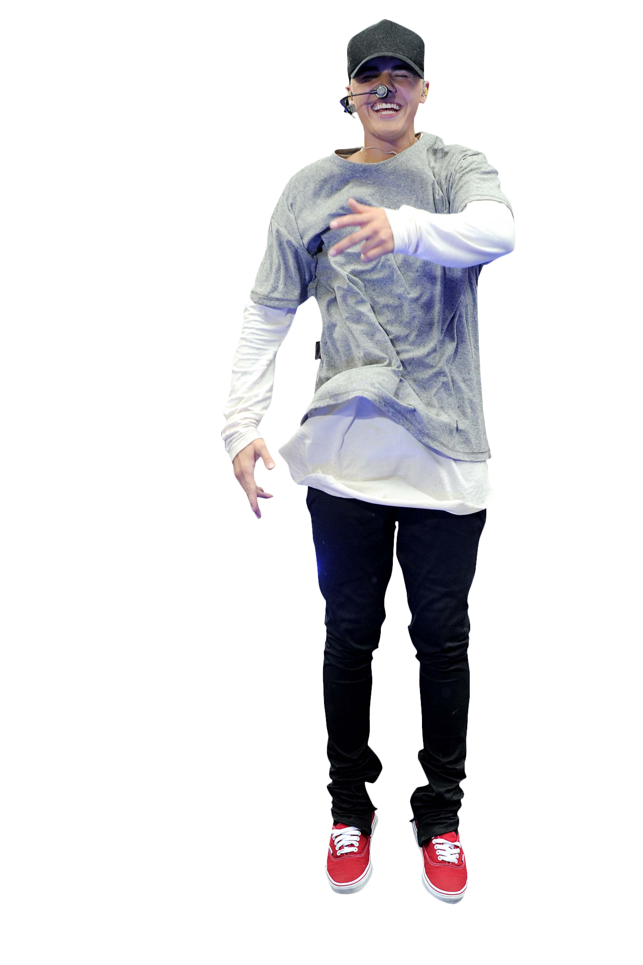 Justin Bieber Performing on Stage PNG Image