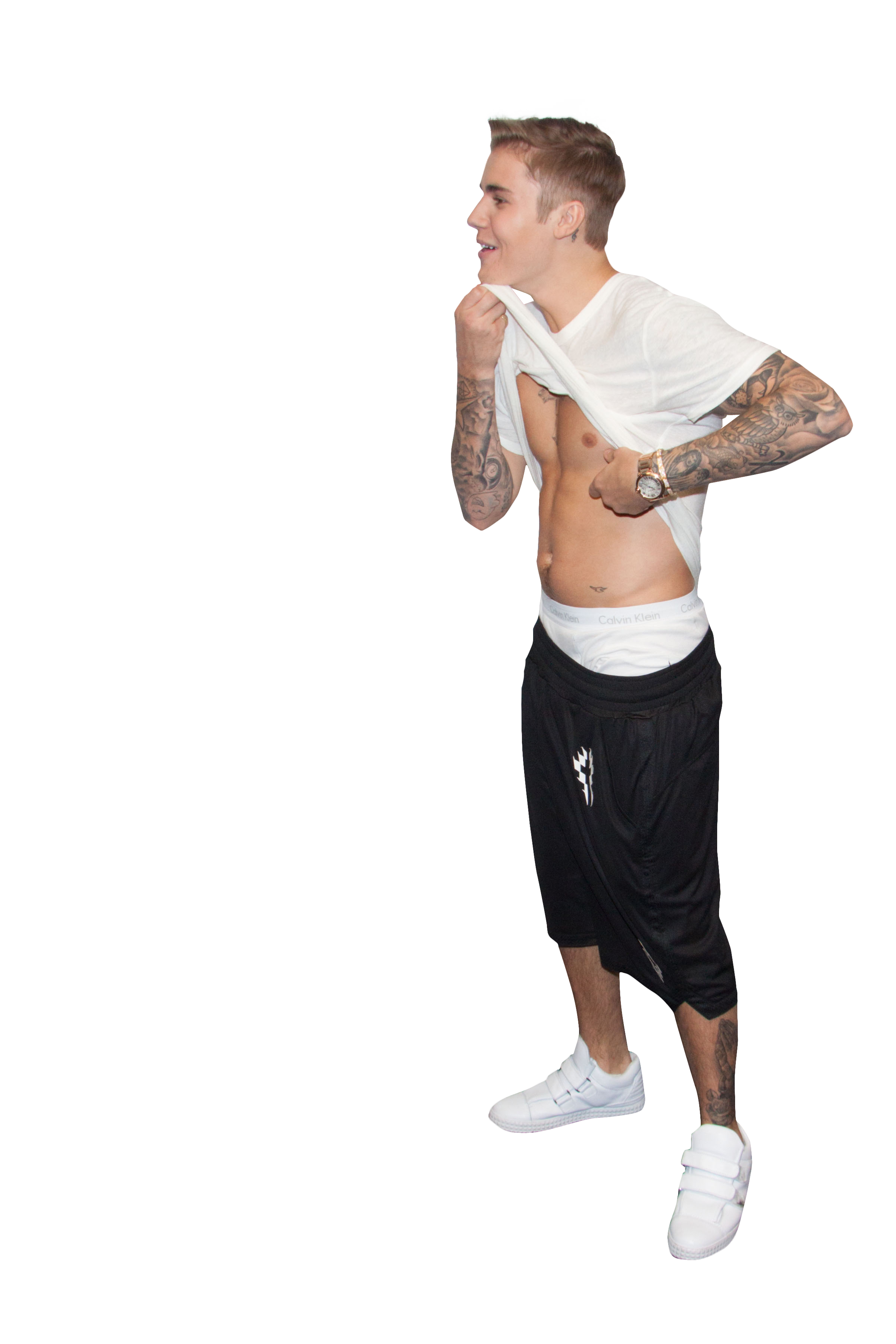 Justin Bieber Showing Sixpack PNG Image