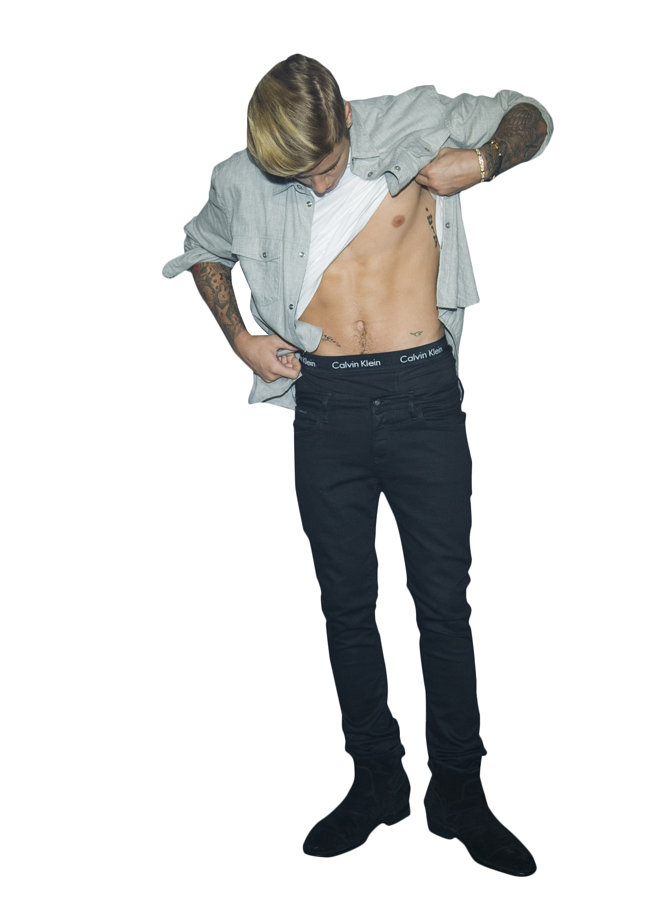 Justin Bieber Showing Sixpack PNG Image