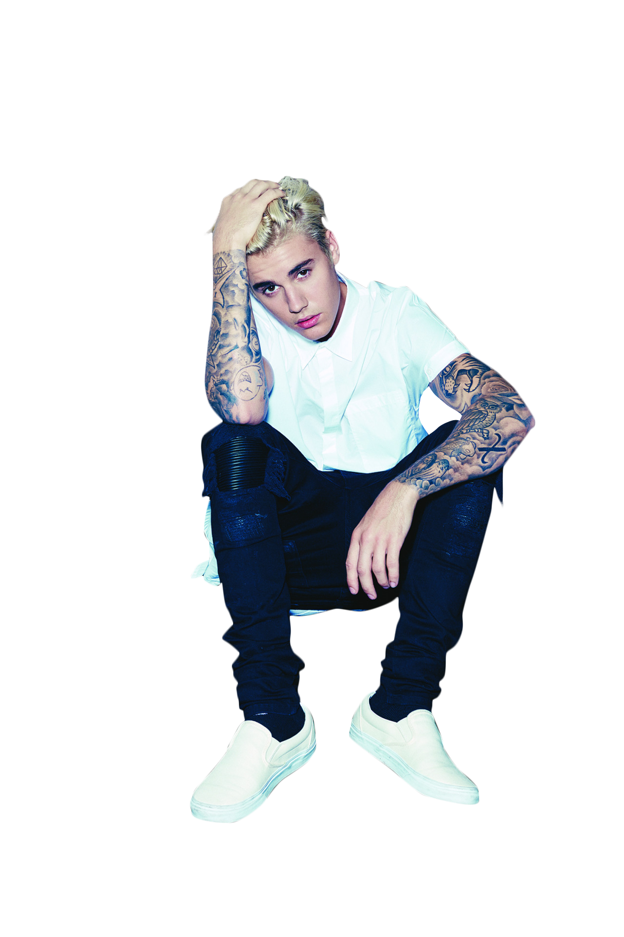 Justin Bieber Sitting PNG Image