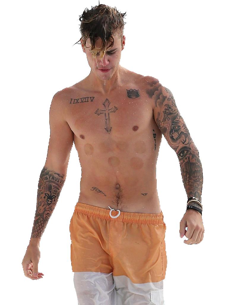 Justin Bieber Topless PNG Image