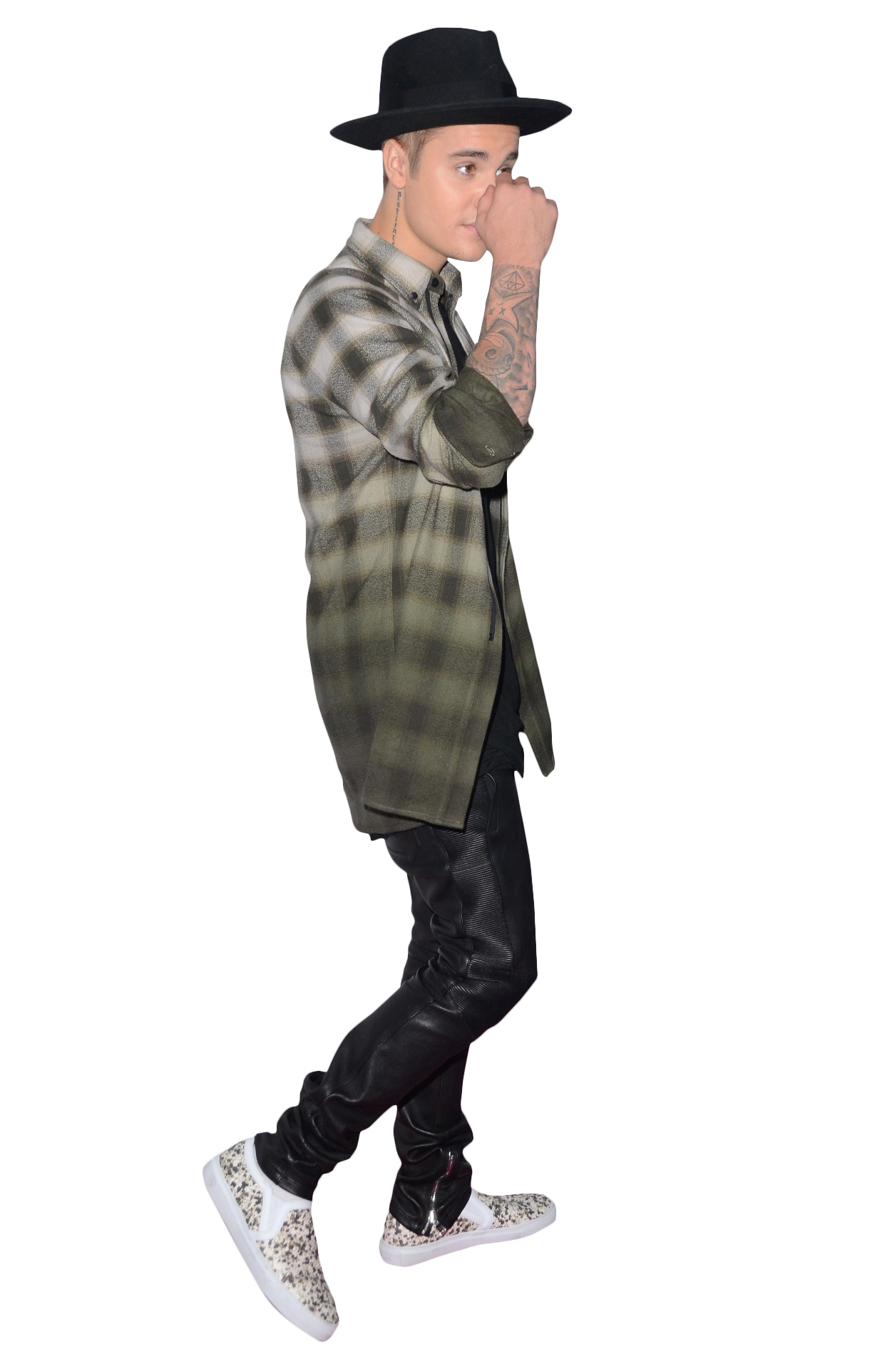 Justin Bieber with Hat PNG Image