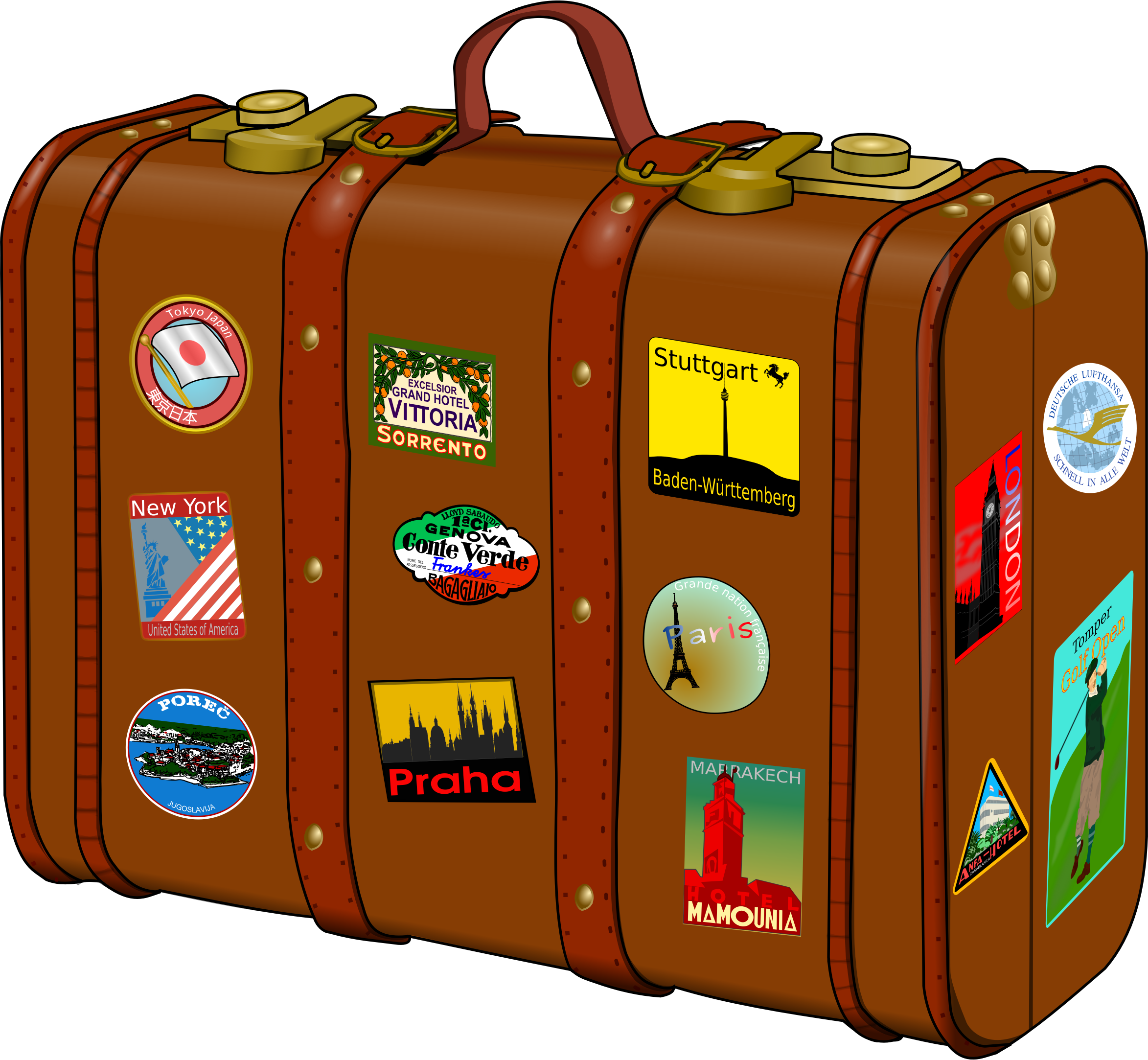 Koffer Suitcase Brown PNG Image