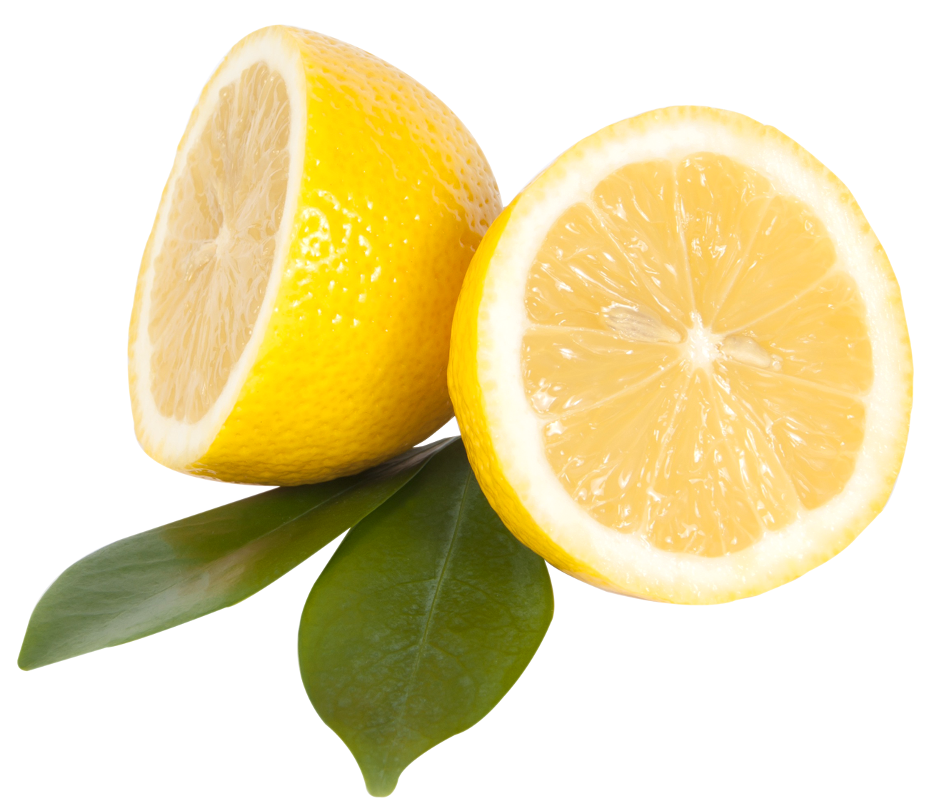 Lemon With Leaf PNG Image