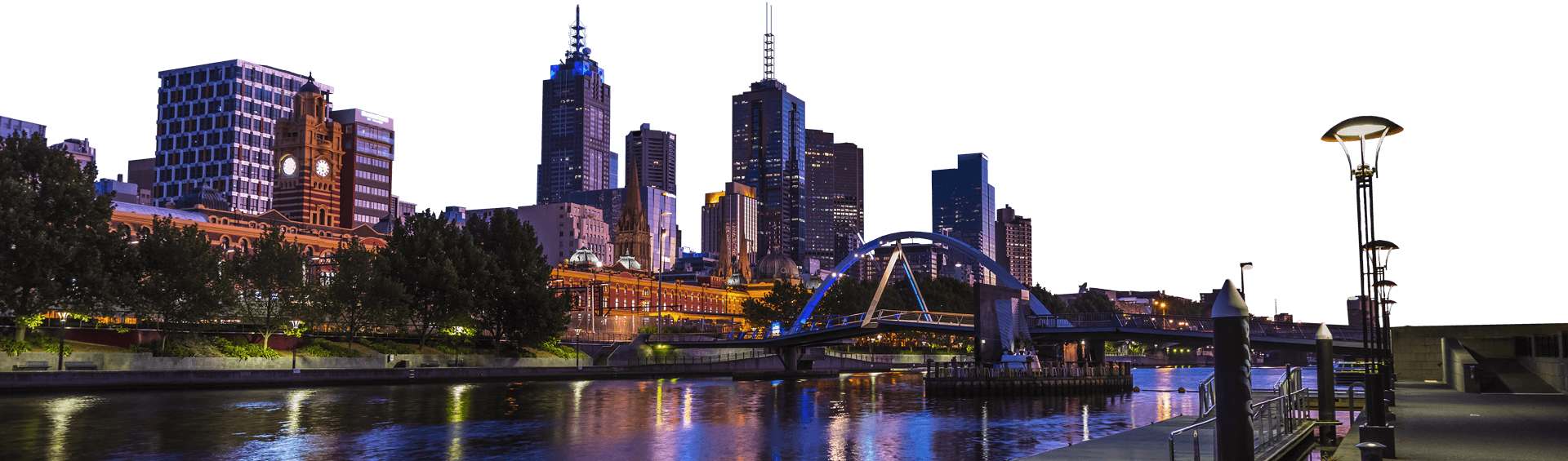 Melbourne City Skyline PNG Image
