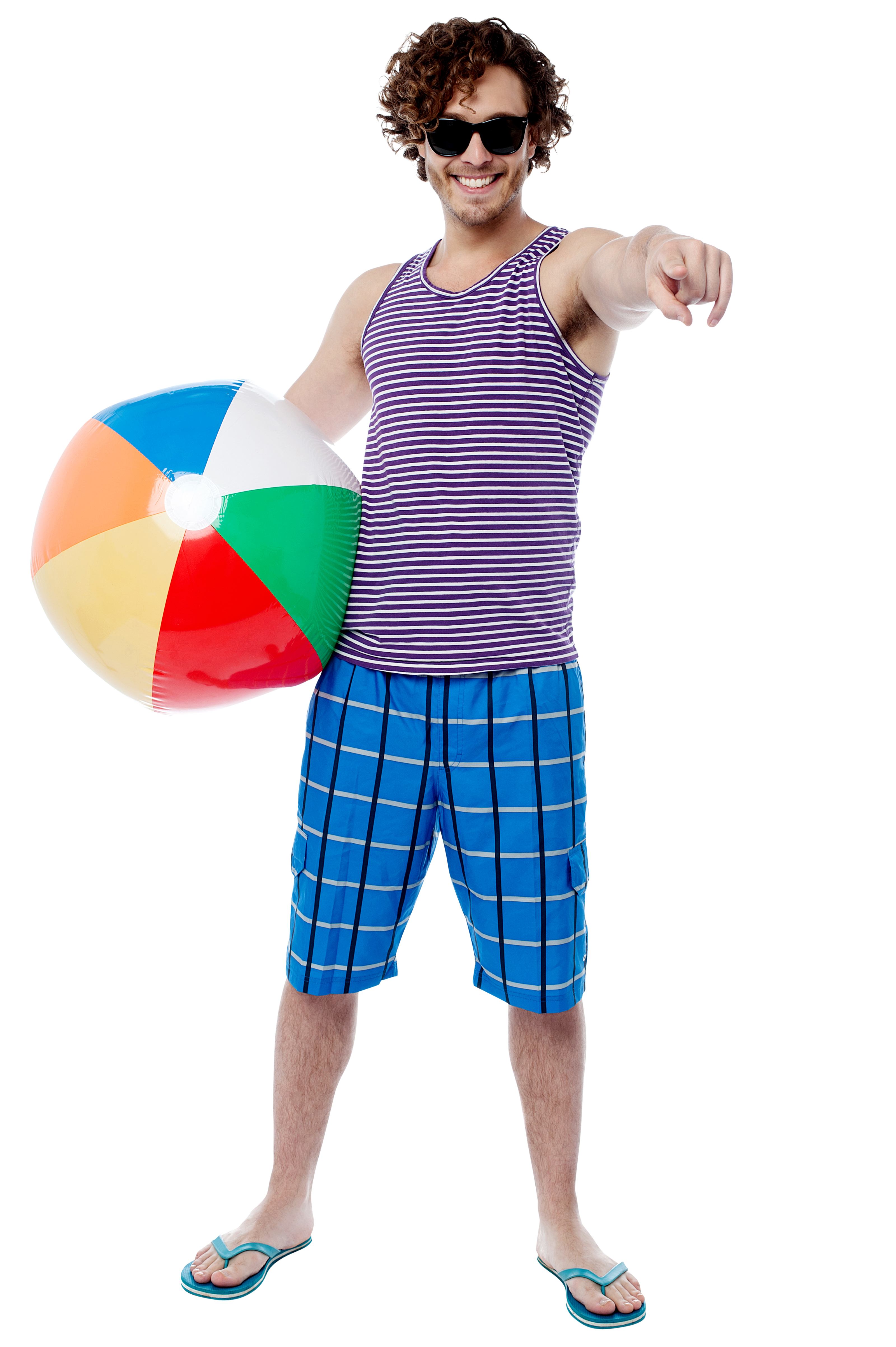 Men With Beach Ball PNG Image