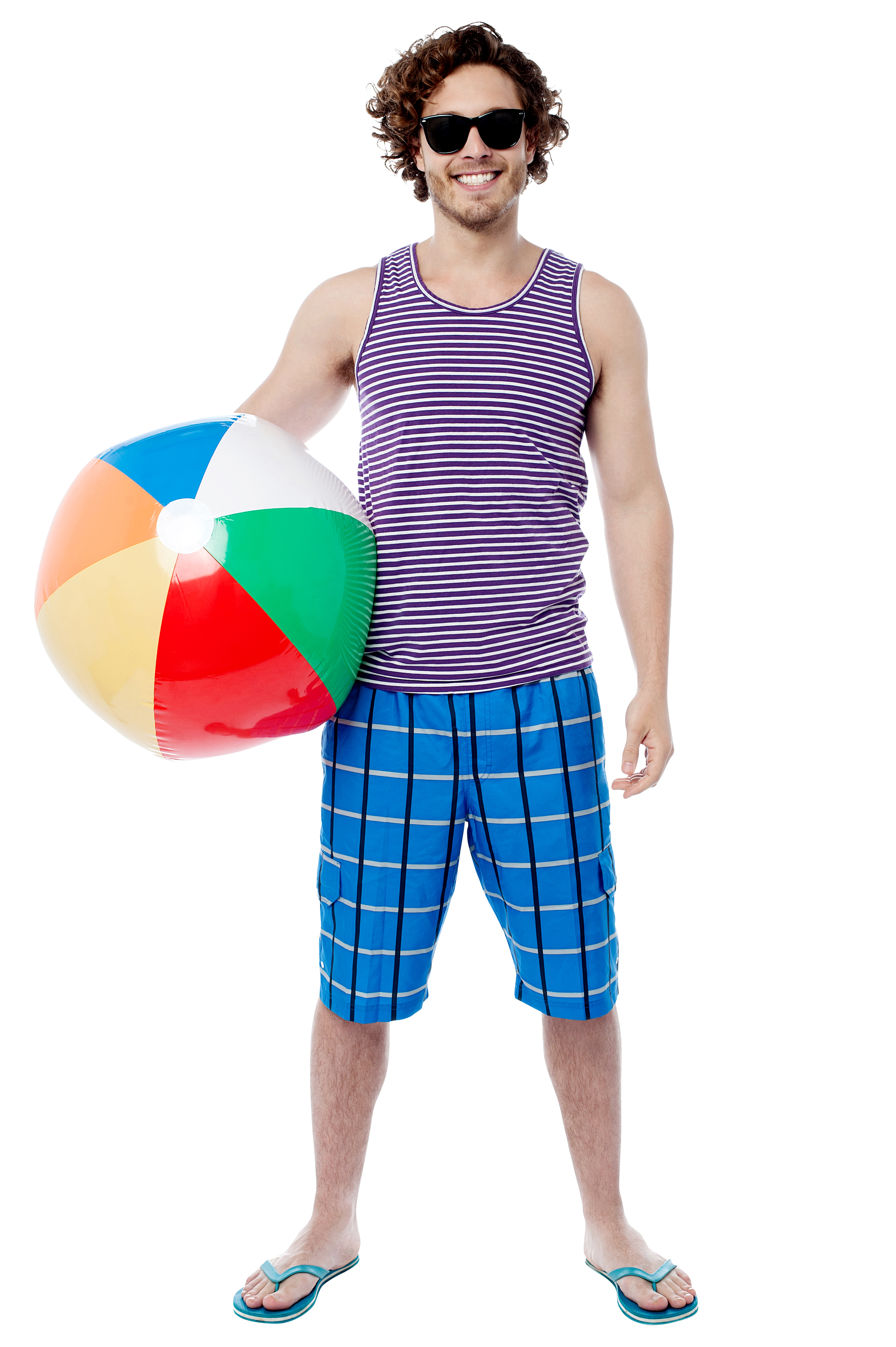 Men With Beach Ball PNG Image