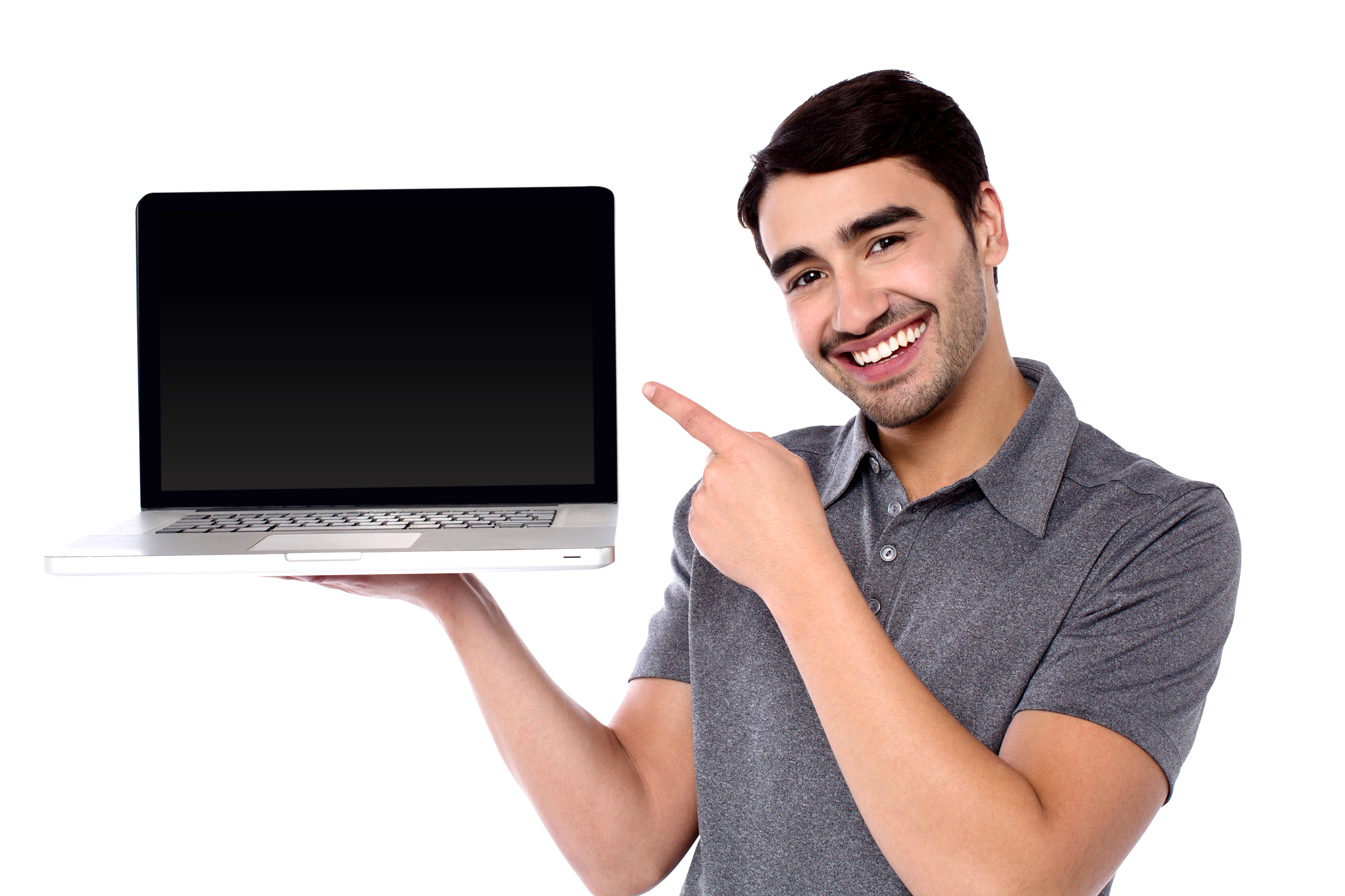Men With Laptop PNG Image