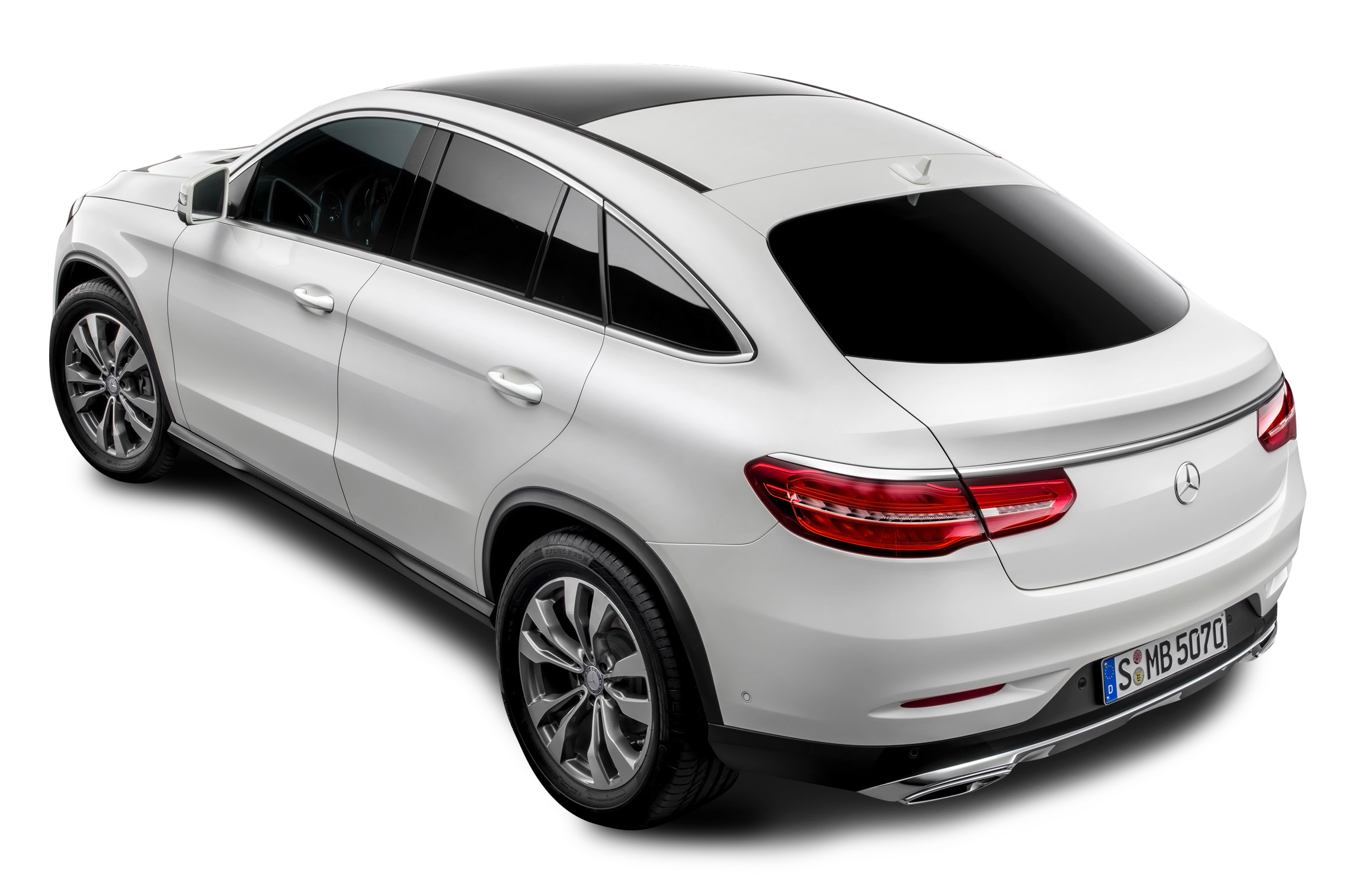 Mercedes Benz Back View White Car PNG Image