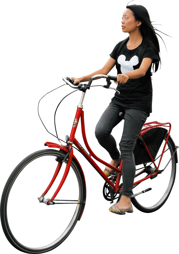 On Her Bike PNG Image