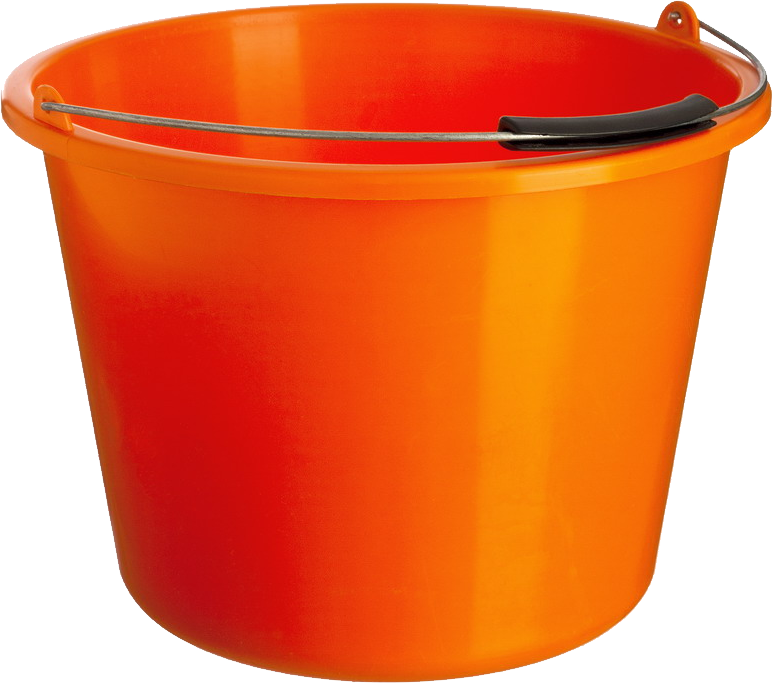 Orange PLastic Bucket PNG Image