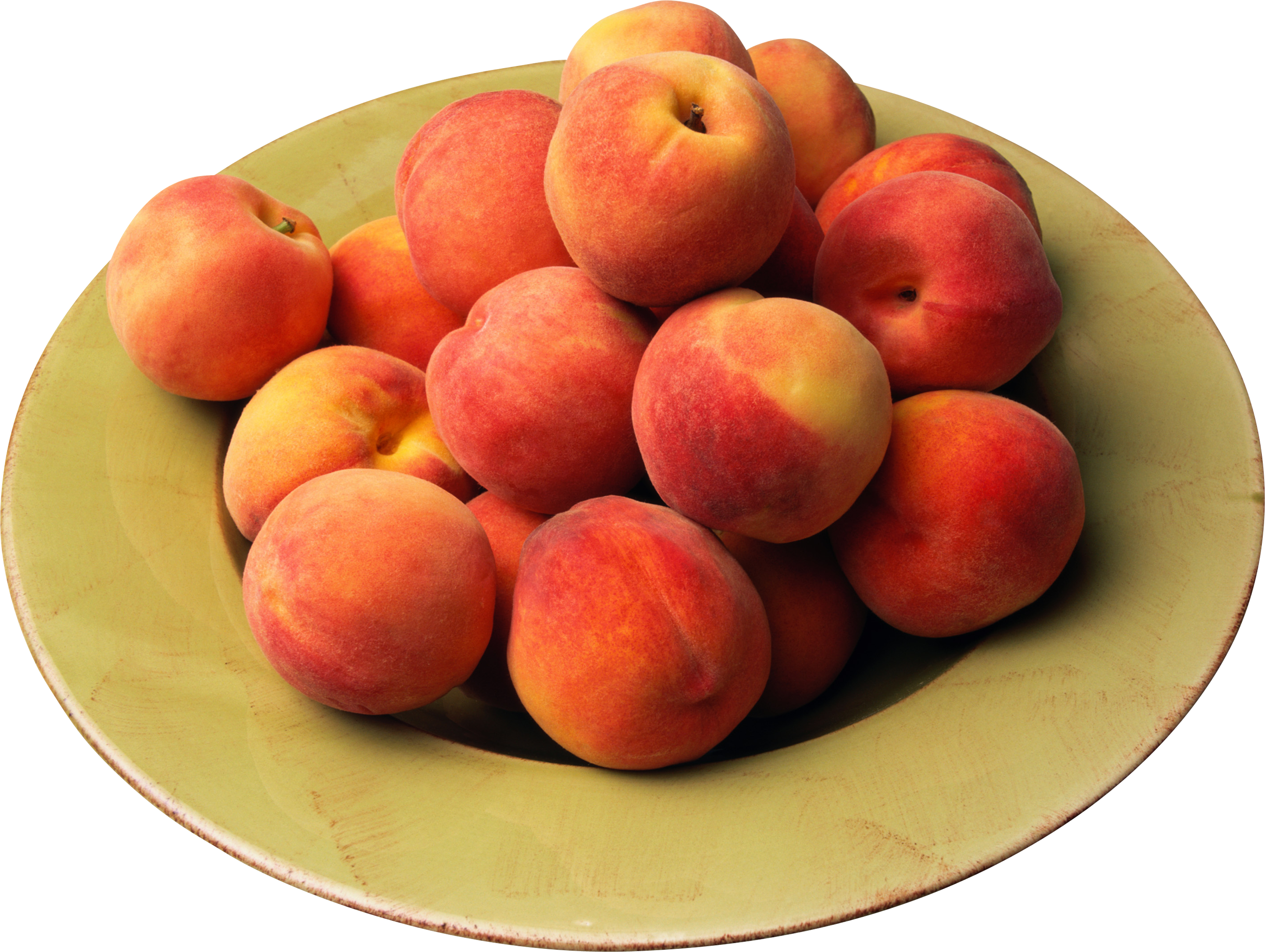 Peaches on a plate