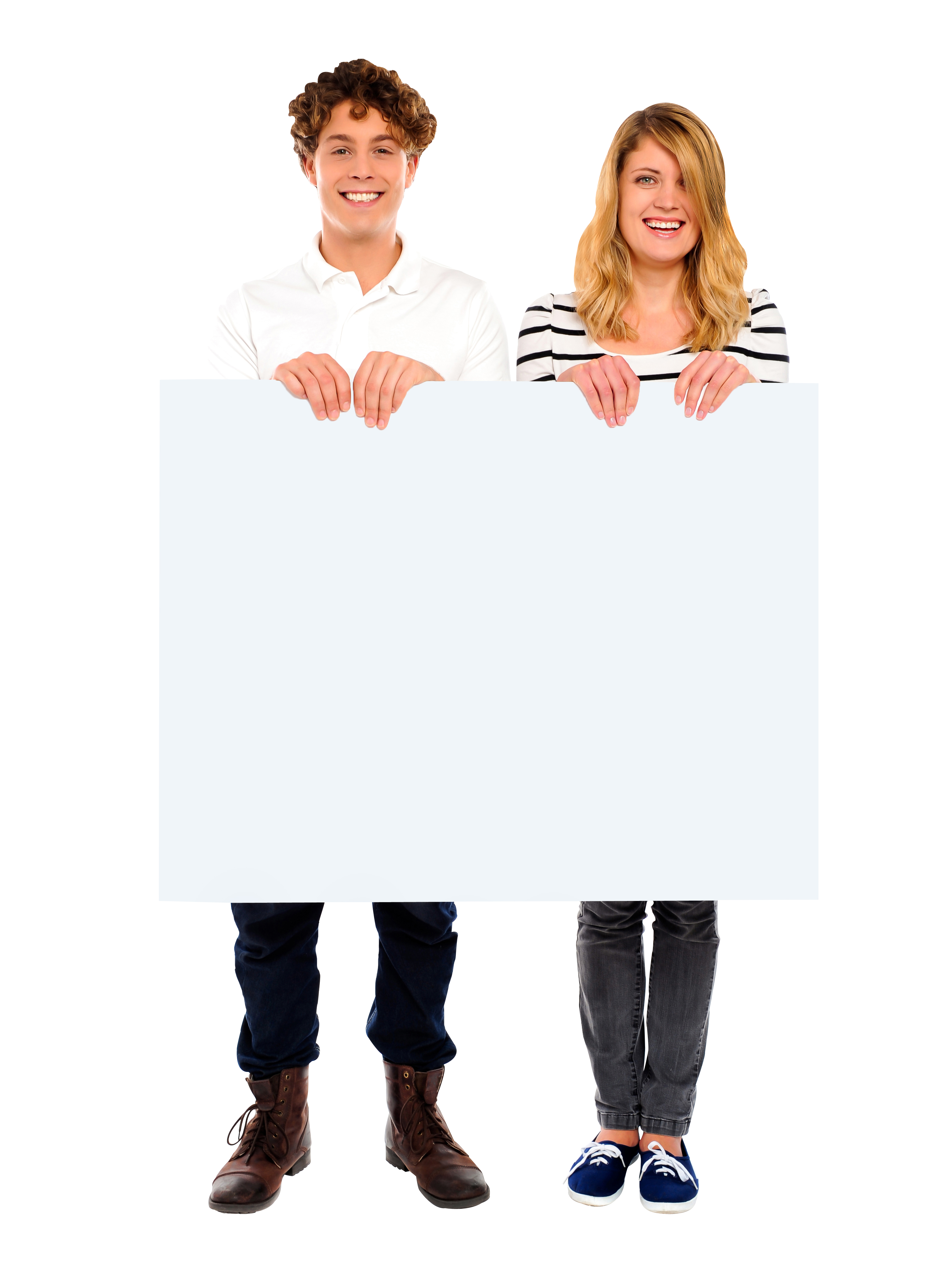 People Holding Banner PNG Image