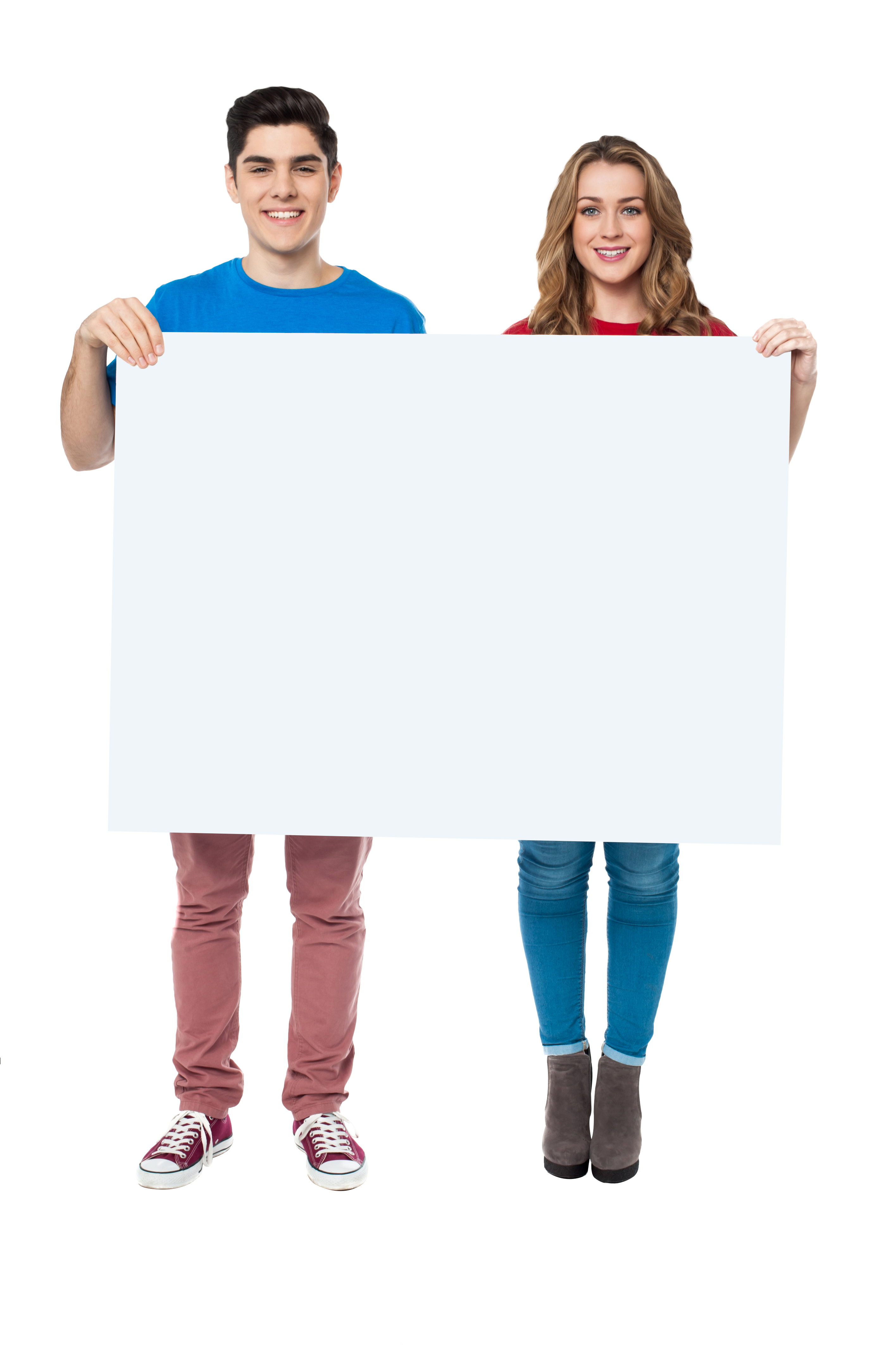 People Holding Banner PNG Image