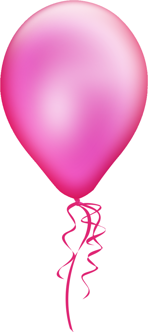 Pink Party Balloon with Bow PNG Image