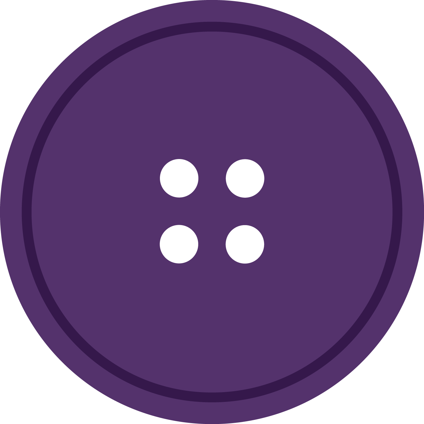 Purple Round Cloth Button With 4 Hole PNG Image