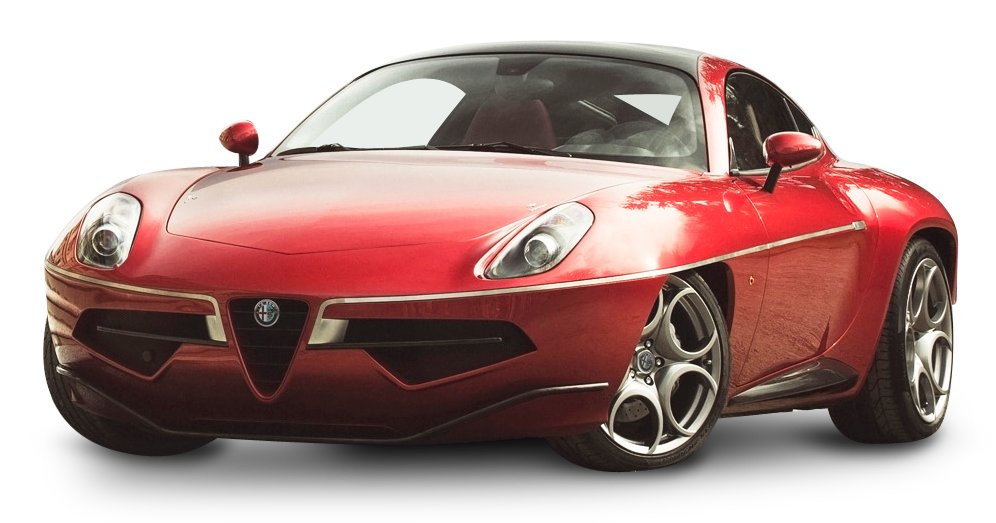 Red Alfa Romeo Disco Volante Car PNG Image
