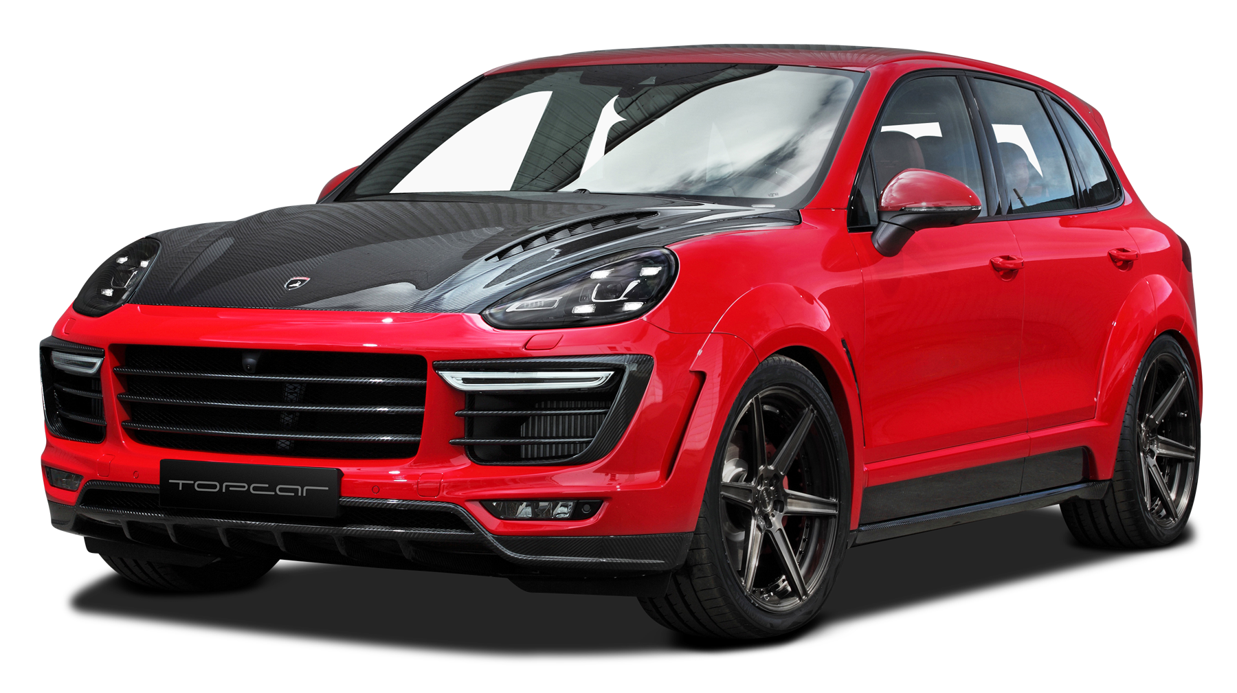Red and Black Porsche Cayenne Car PNG Image