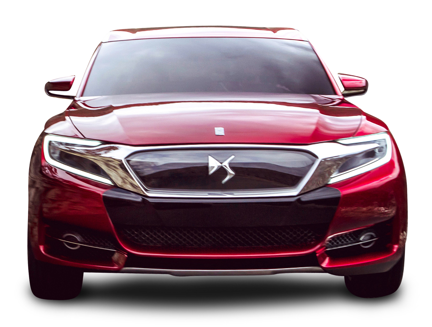 Red Citroen DS Wild Rubis Front View Car PNG Image