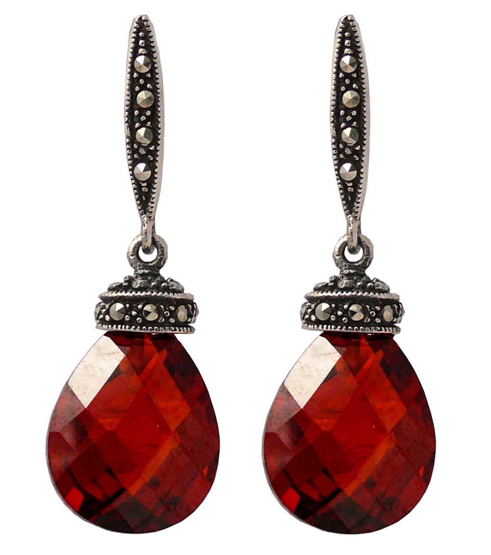 Red Diamond Earrings PNG Image