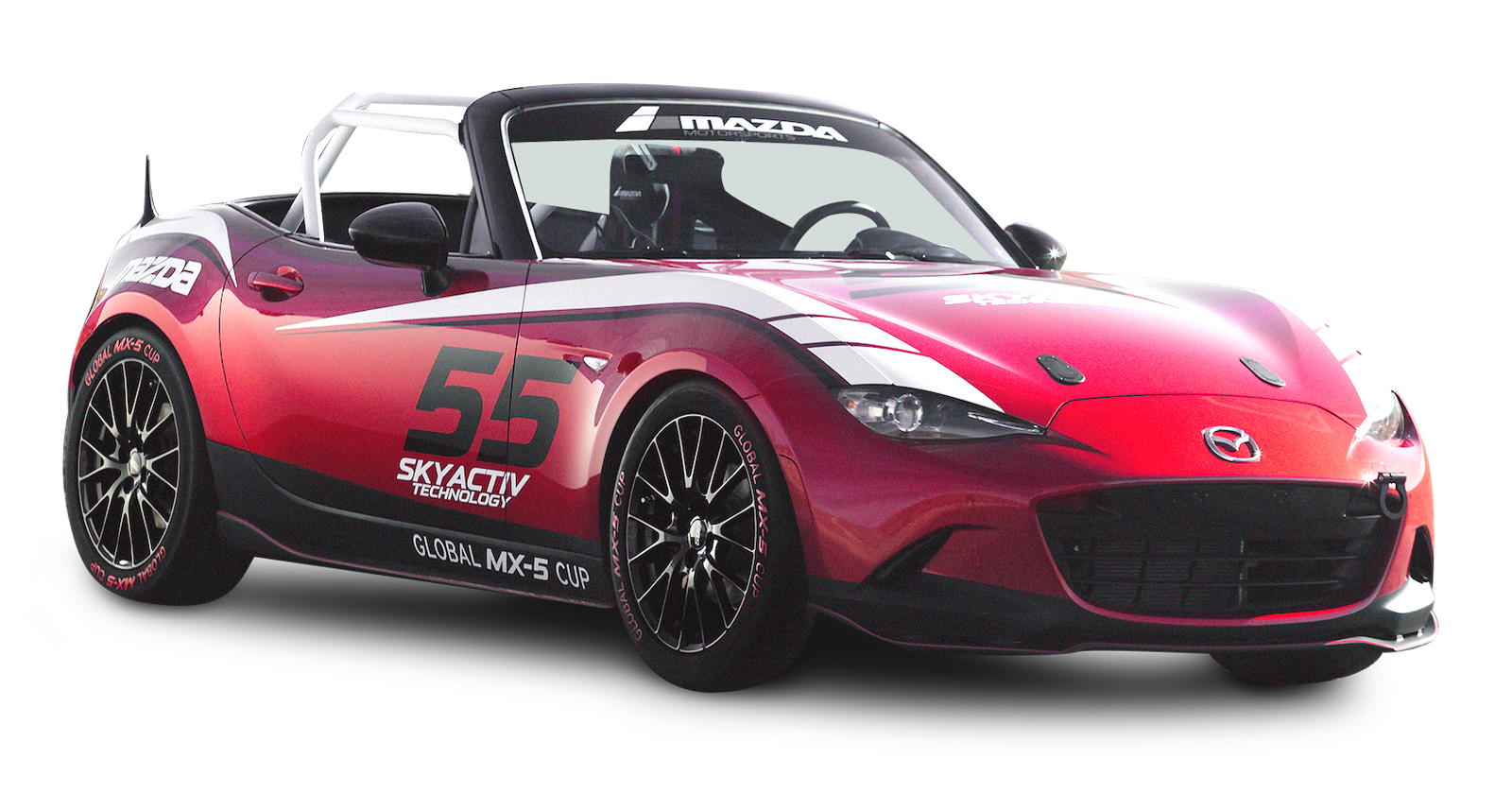 Red Mazda MX 5 Cup Car PNG Image