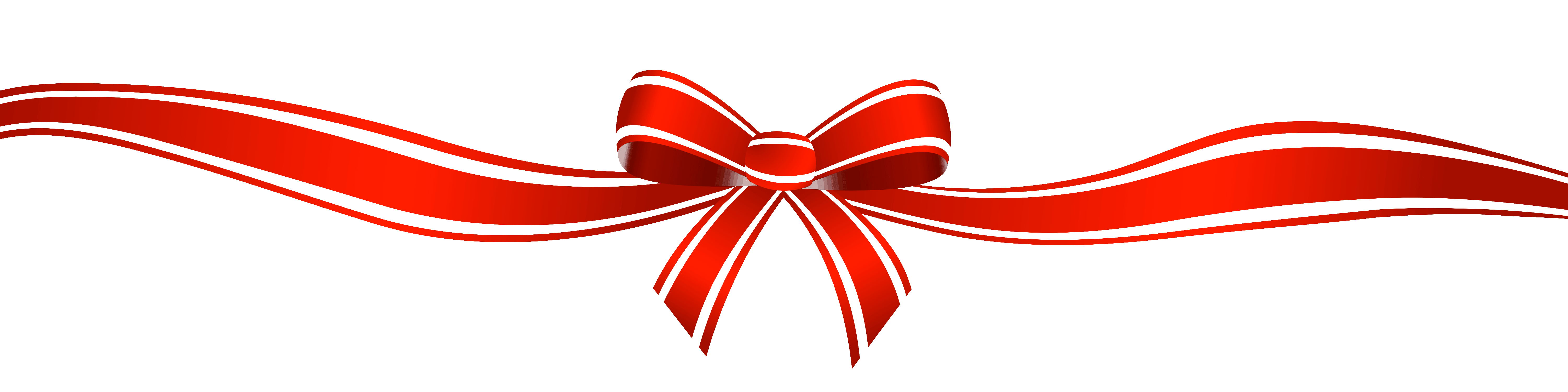 Red Bow with Long Strings PNG Image