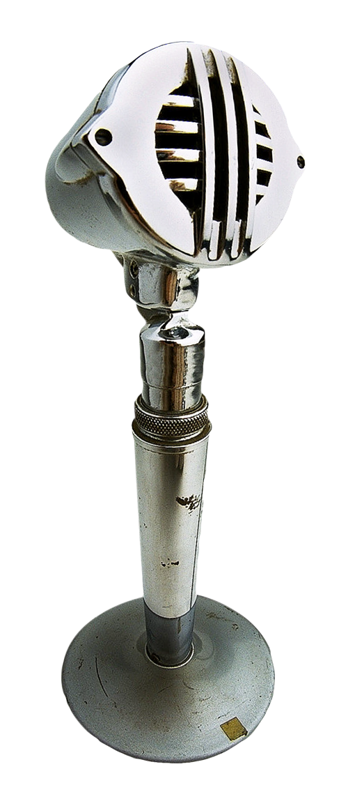 Retro Microphone On Stand PNG Image