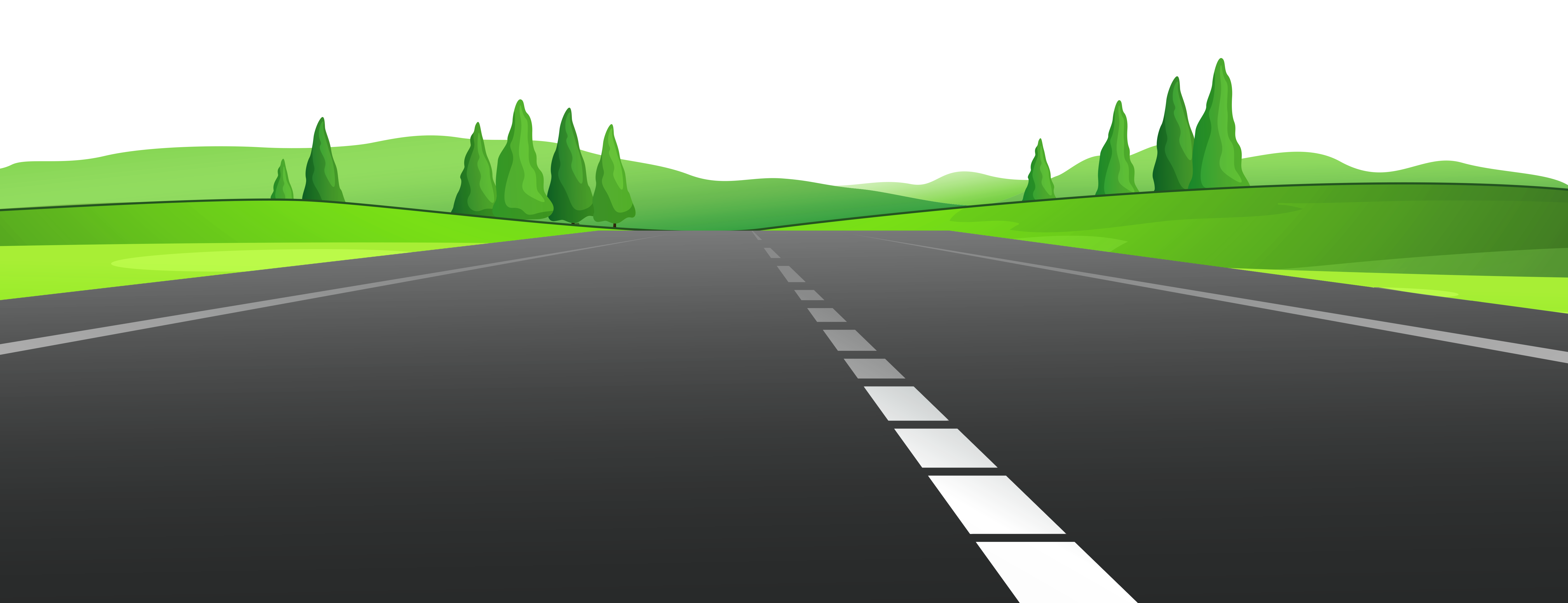 Road | High Way With Grass PNG Image