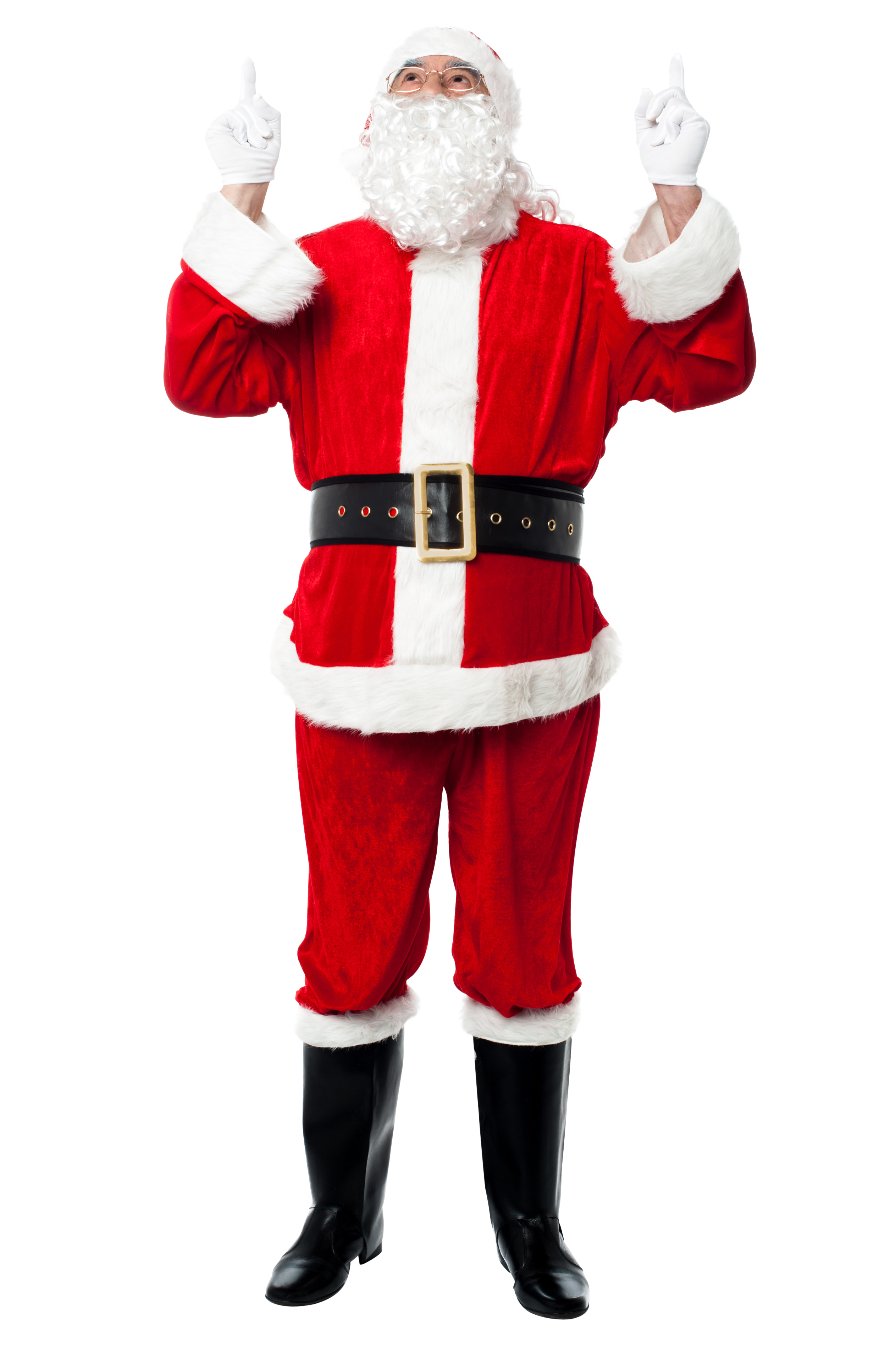 Santa Claus Holding Two Fingers Up PNG Image