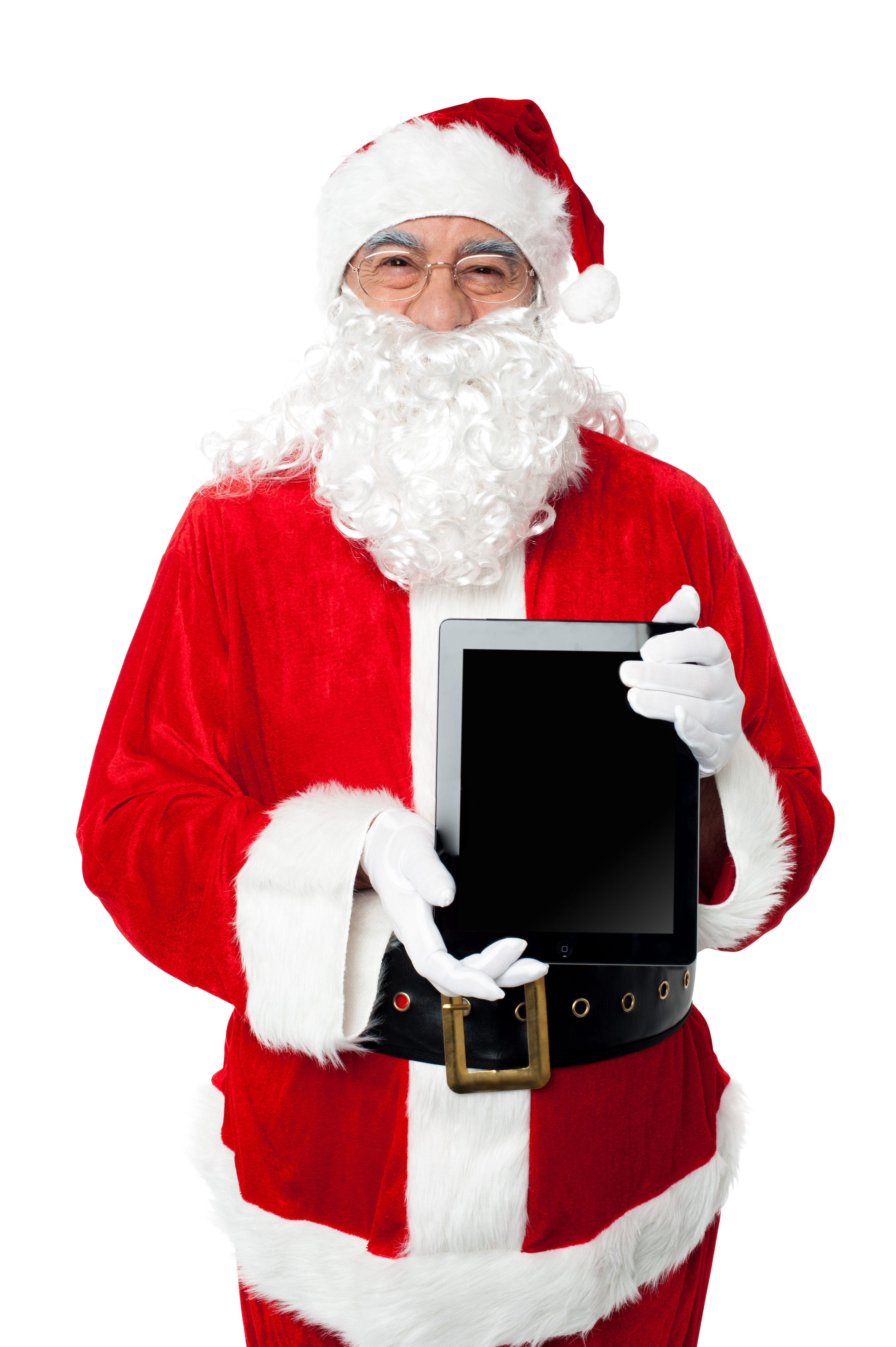 Santa Claus Holding iPad PNG Image