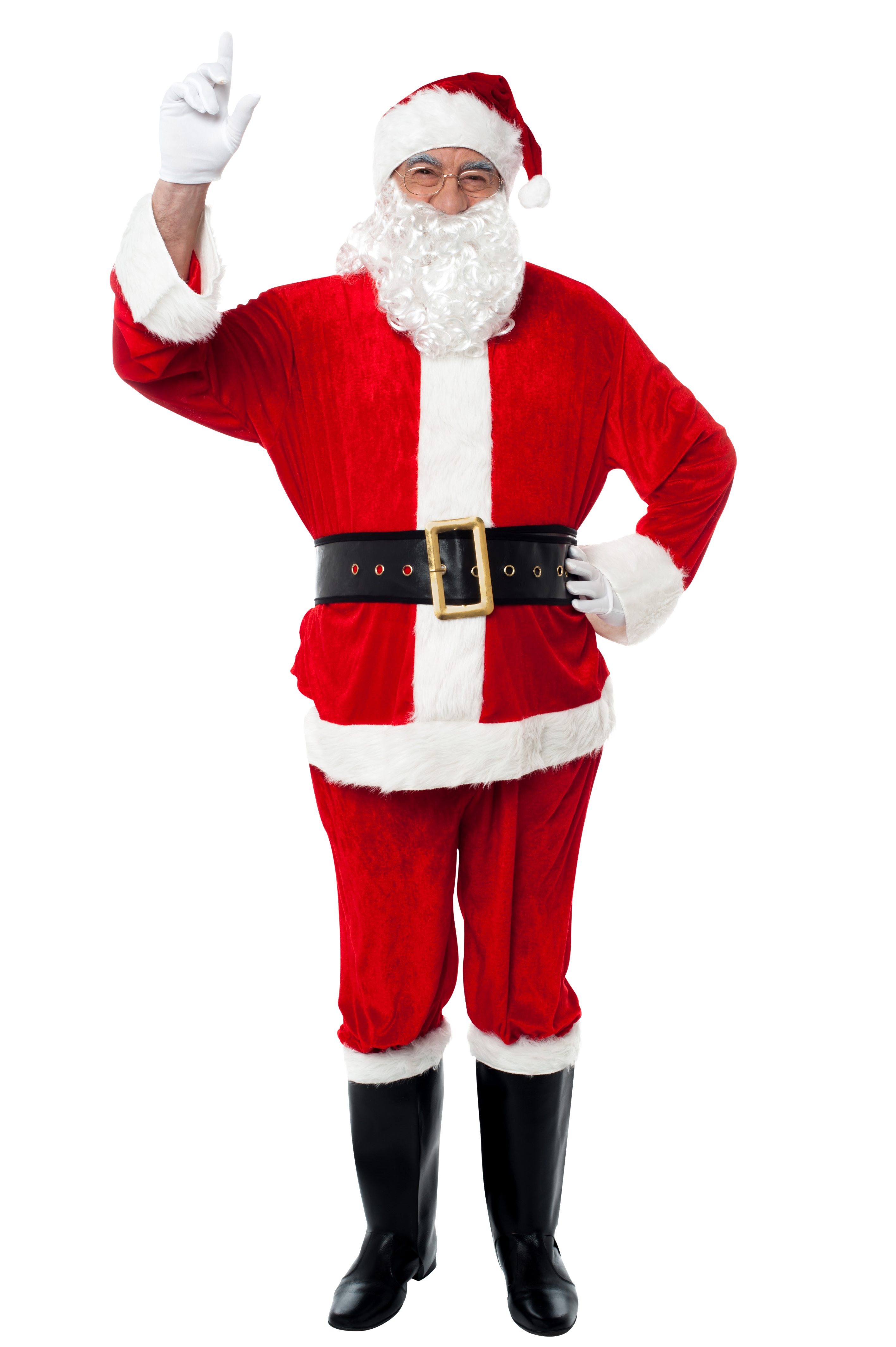 Santa Claus Holding Finger in The Air PNG Image