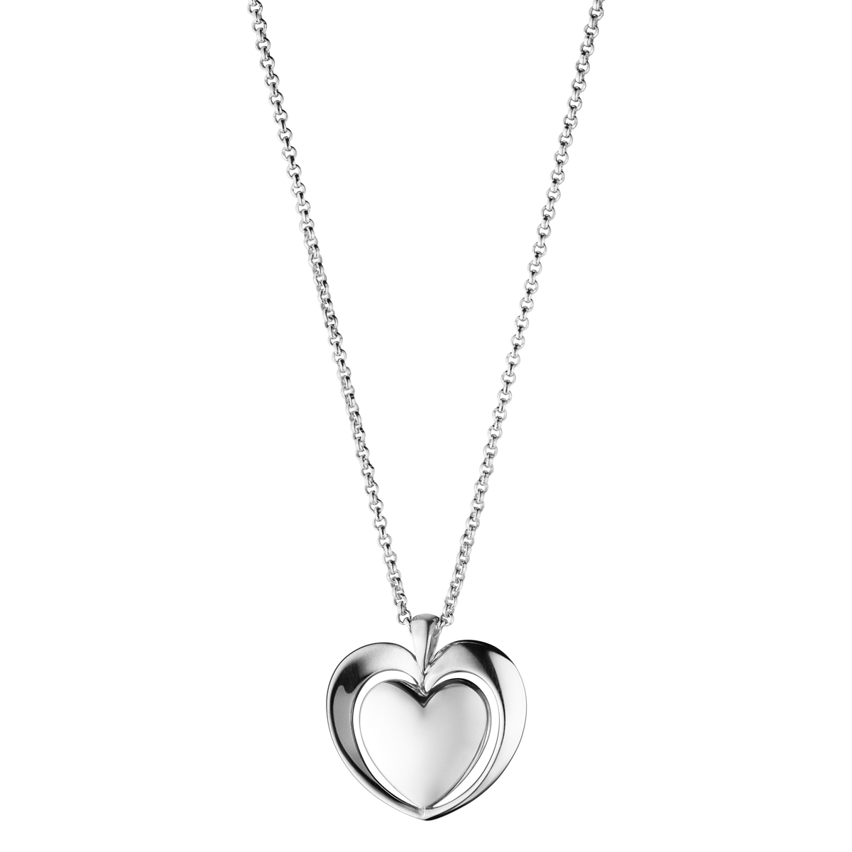 Silver Heart Pendant PNG Image